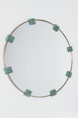 Mirror of Smoked Brass and Crushed Green Avertine from Brazil, by Samuel Amoia