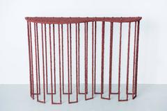 Hand Made Console of Crushed Red Jasper from India, by Samuel Amoia