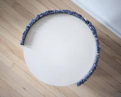 Hand Made Blue Sodalite and White Plaster Drum, Side Table by Samuel Amoia