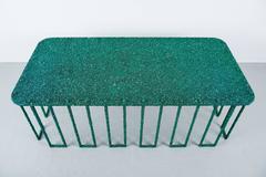 Hand Made Coffee Table of Crushed Malachite of the Congo, by Samuel Amoia