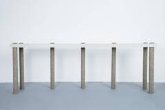 Hand Made Console of Crushed Pyrite from Mexico and Grey Cement, by Samuel Amoia