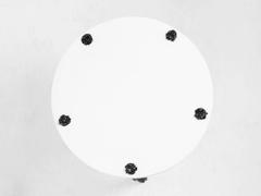 Hand Made Side Table of Black Tourmaline and White Plaster, by Samuel Amoia