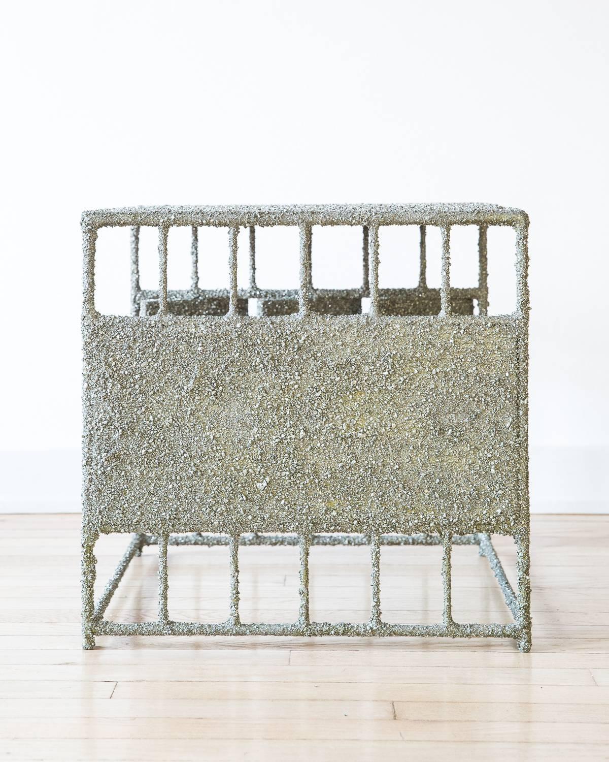 Hand Made Side Table of Crushed Pyrite of Mexico, by Samuel Amoia In New Condition For Sale In New York, NY