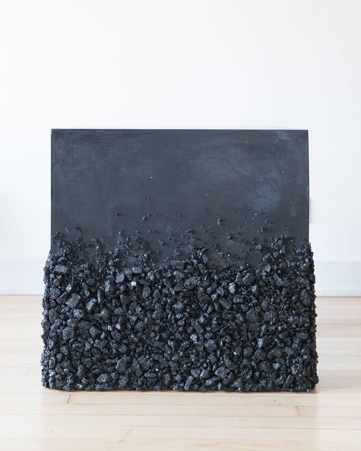 black plaster coffee table