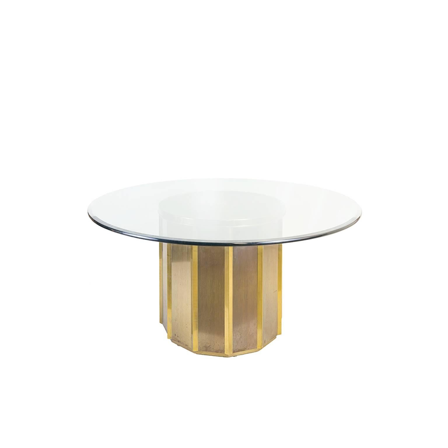 dining table with brass base