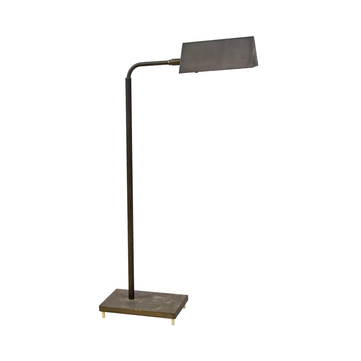 Patinated brass articulated lamp 1970s attributed to Cedric Hartman.