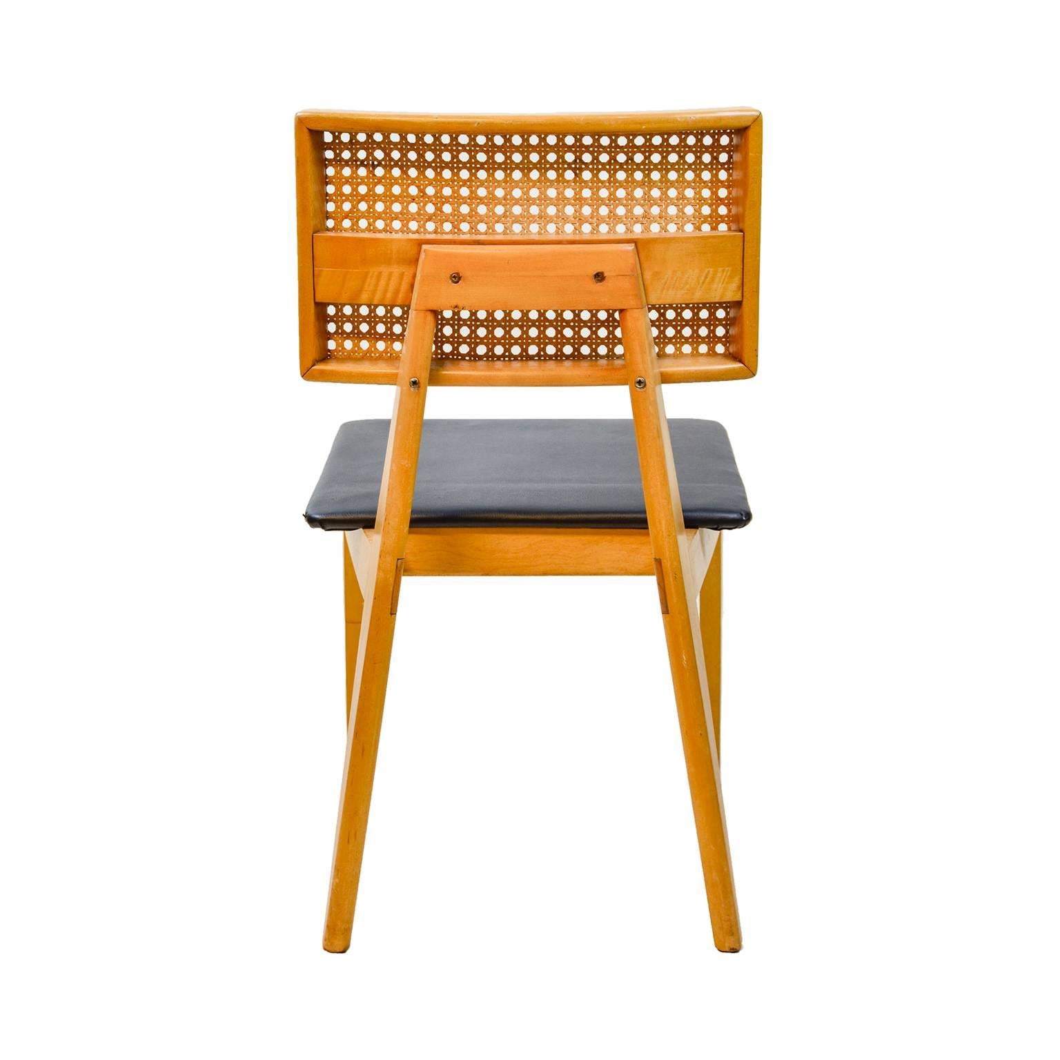 Mid-Century Modern 1940s Cane Back Side Chair by George Nelson for Herman Miller For Sale