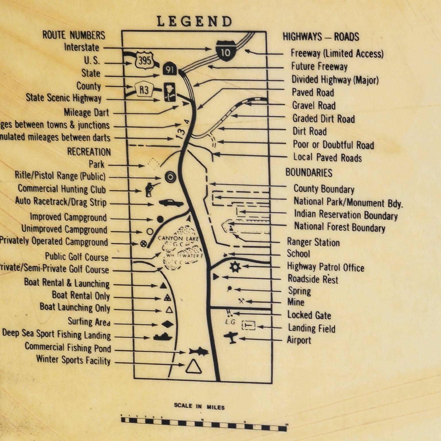 Industrial Map of California South Western Area by AAA Automotive Club For Sale