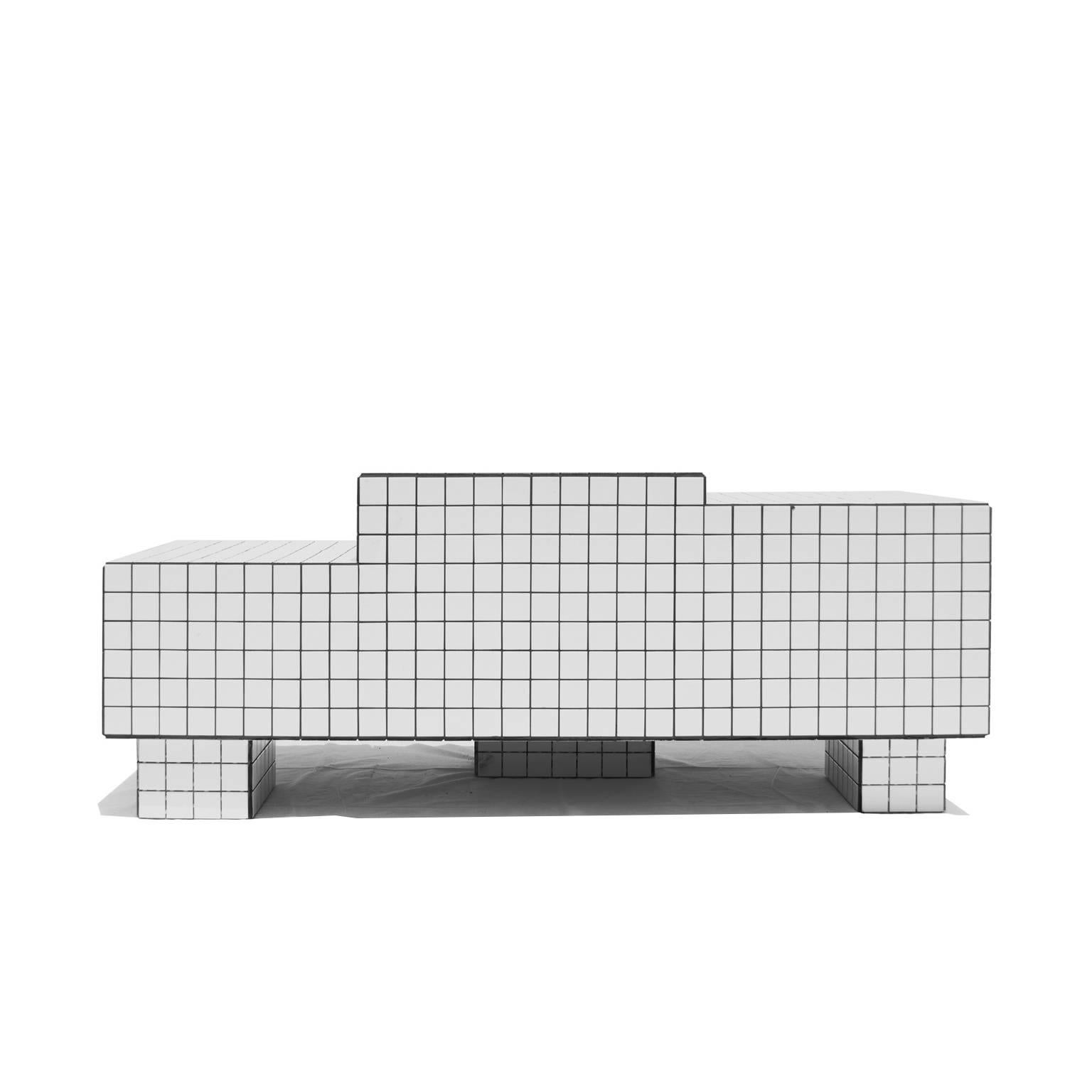 Modern TS I Tiled Loveseat in Ceramic Tile by Nima Abili For Sale