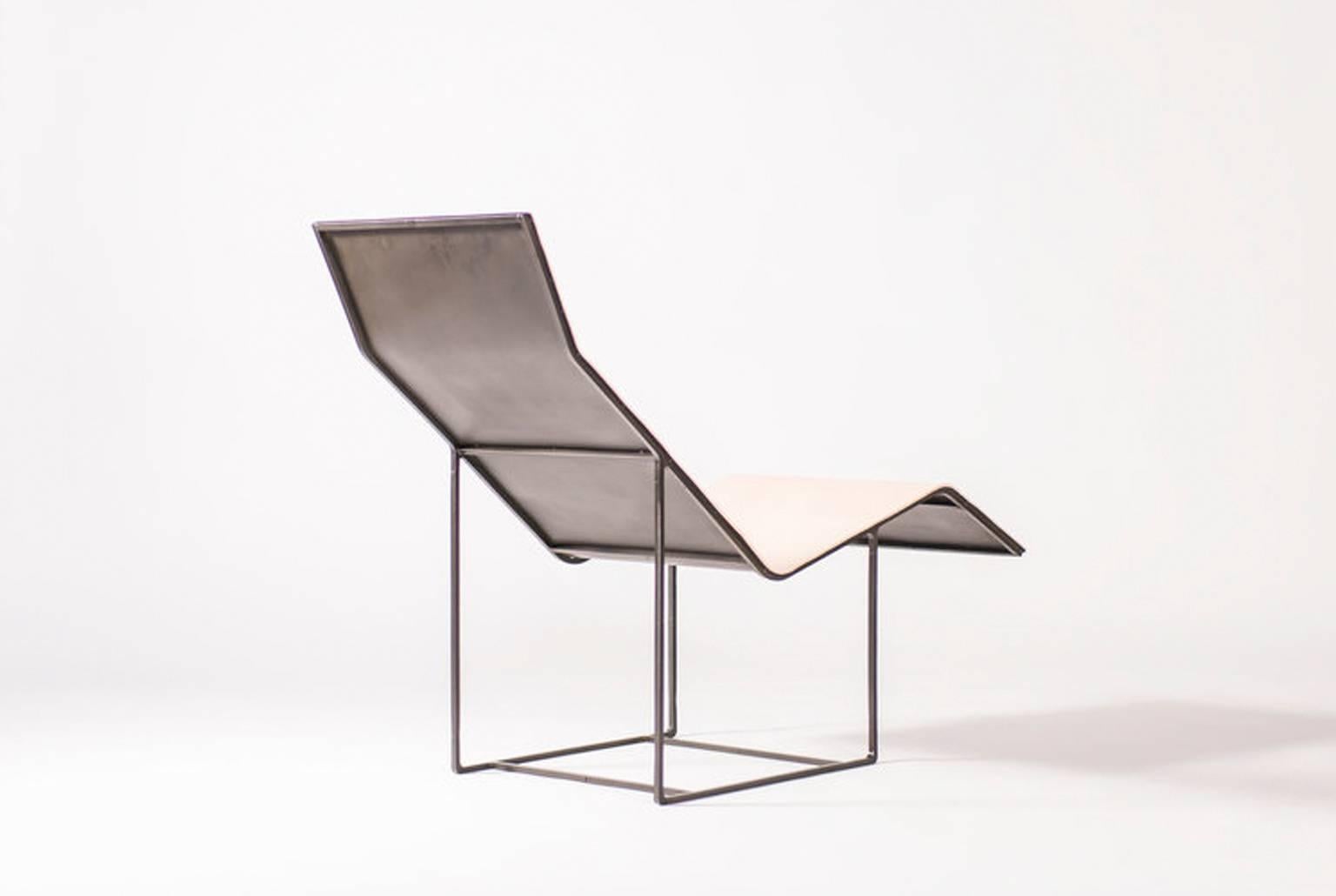 Chaise by Klein Agency.

A luxurious modern chaise in leather and steel. 

The chaise is quite literally our long chair. With its many uses, it can serve well as an outdoor deckchair, a sun-lounger, or as part of an elegant, indoor living room.