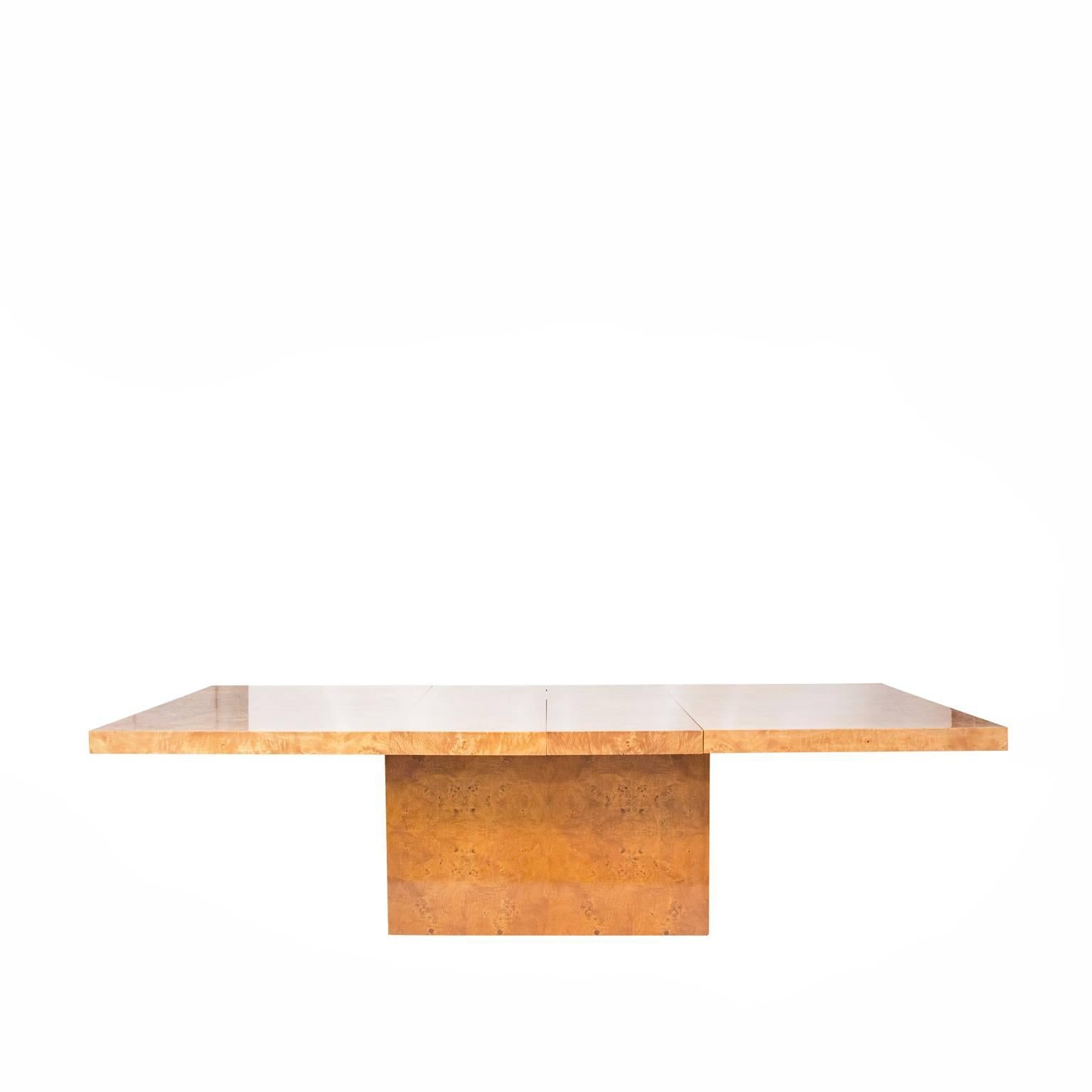 Mid-Century Modern Milo Baughman Burl Wood Dining Table