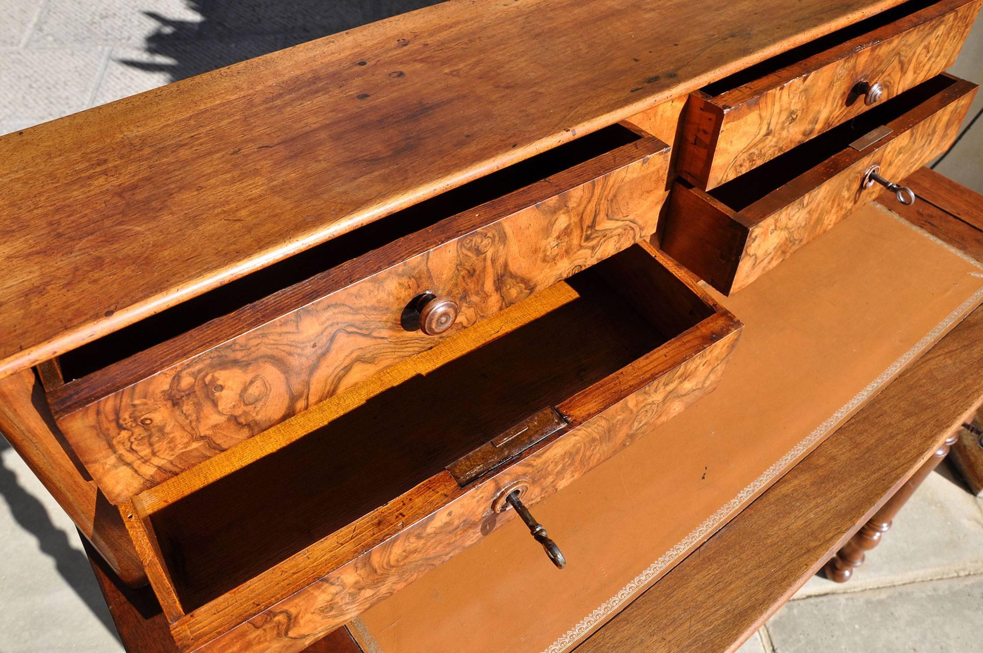19th Century Walnut and Root Wood Desk For Sale 1