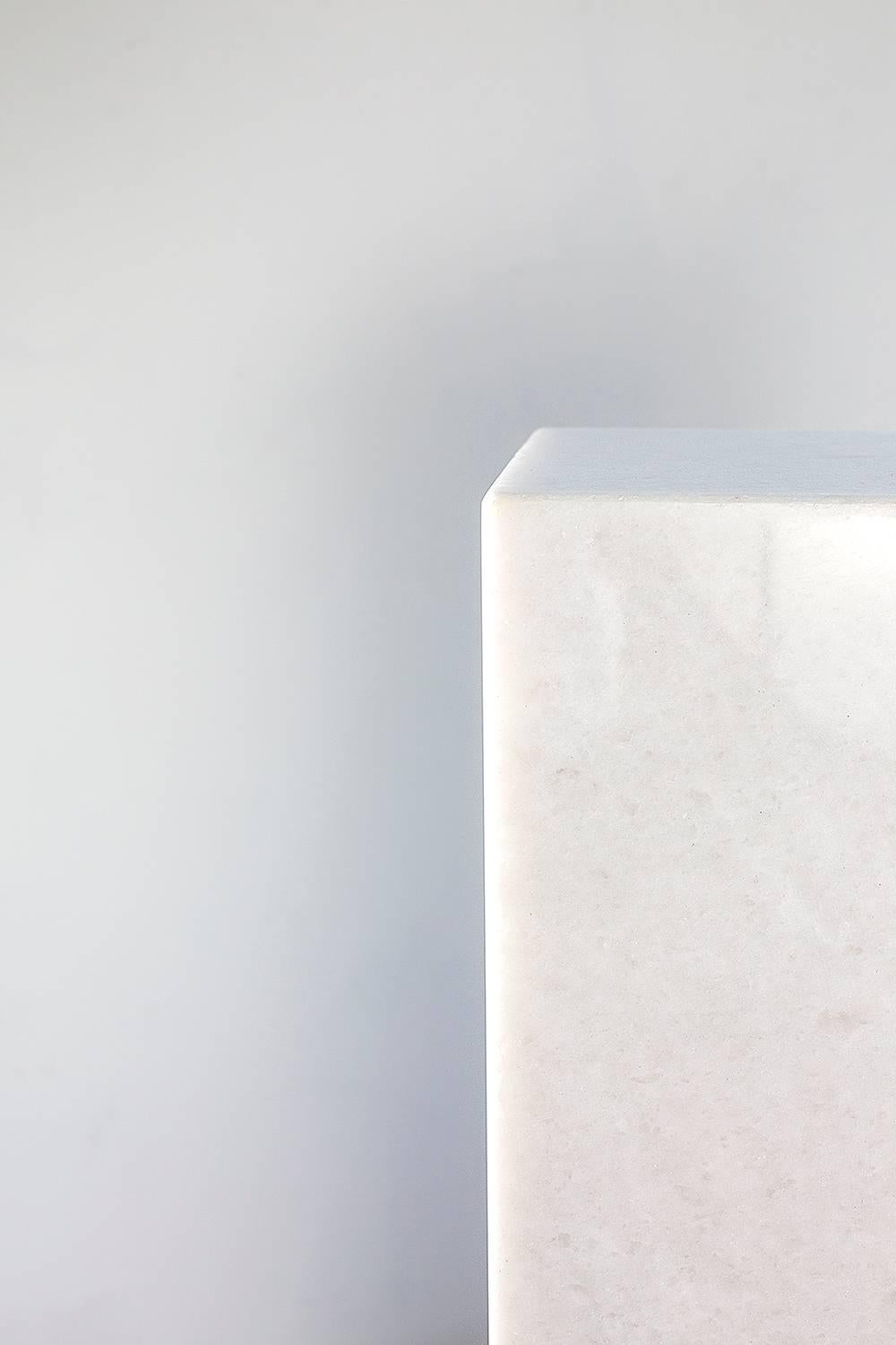 This unique pedestal is a part of the Meta limited edition collection of one-of-a-kind functional art pieces imbued with senses, memories and experiences that are beyond form and material.
The pedestal's minimalist clean design makes it a perfect