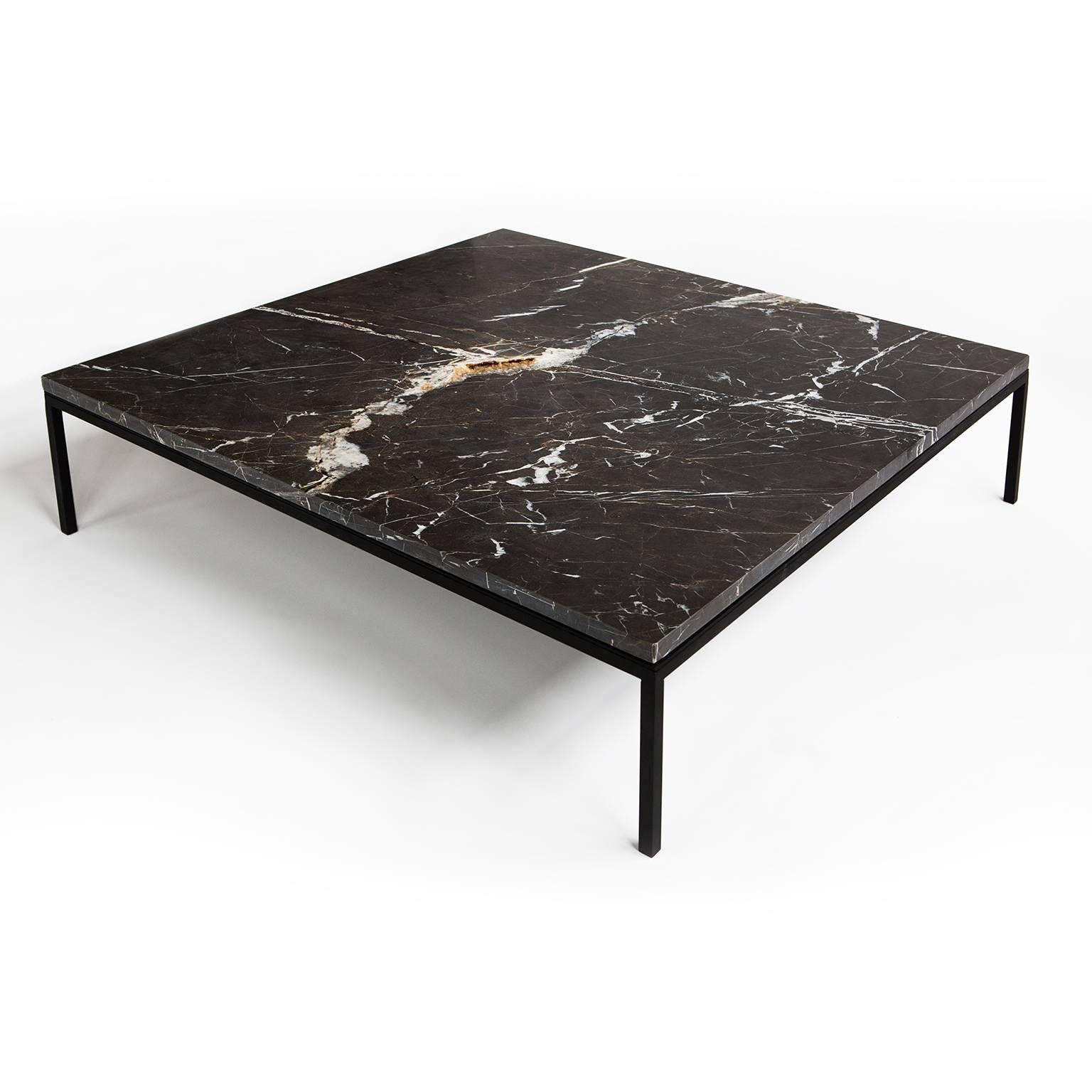 black marble square coffee table