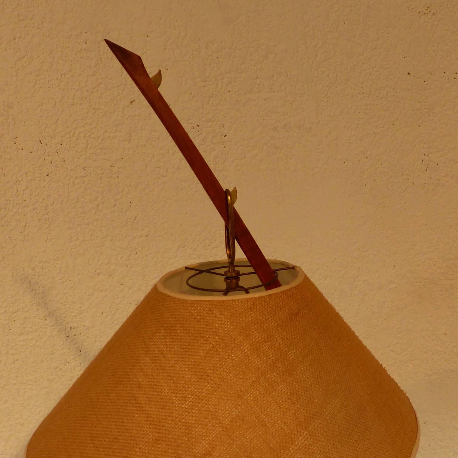 Mid-20th Century Floor Lamp Mahogany by Kalmar, Austria, 1950