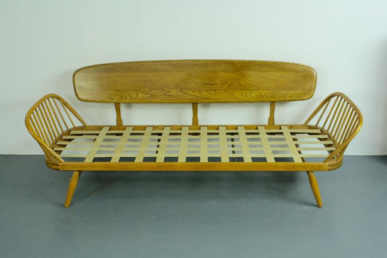 Vintage Ercol 355 Studio Couch Sofa or Daybed with Green Velvet