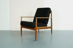1960s Grete Jalk for France & Son Teak Lounge Chair with Abraham Moon Upholstery