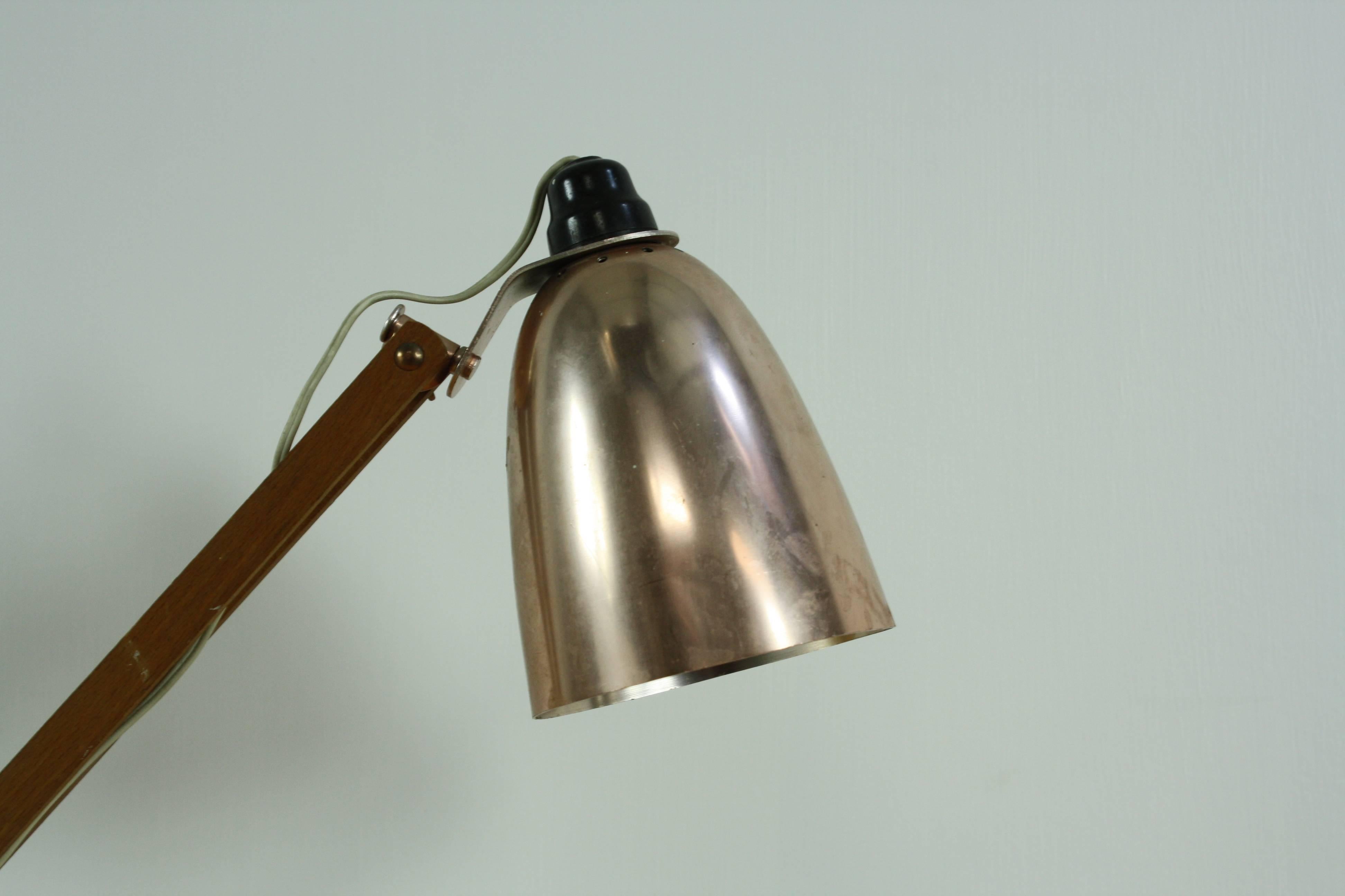 copper anglepoise lamp