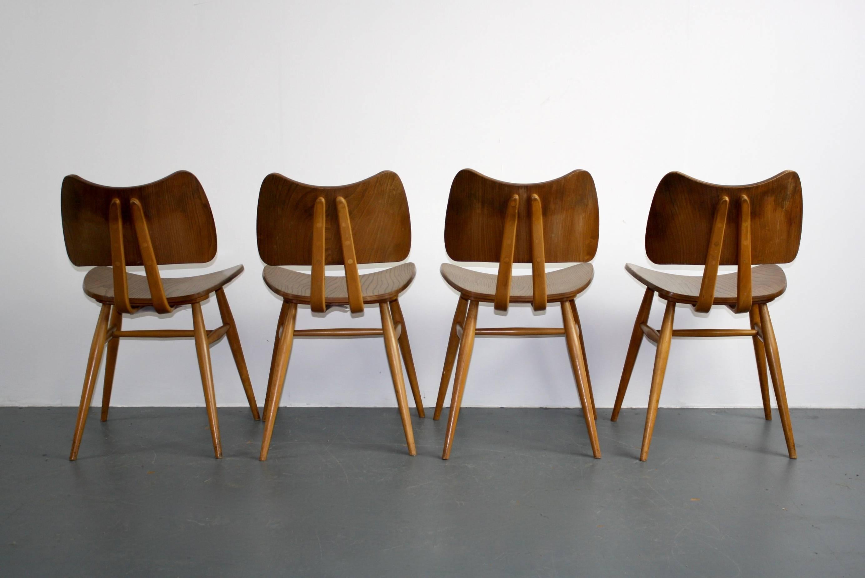 Set of Four Vintage Midcentury Ercol Butterfly Chairs In Good Condition In Lewes, East Sussex