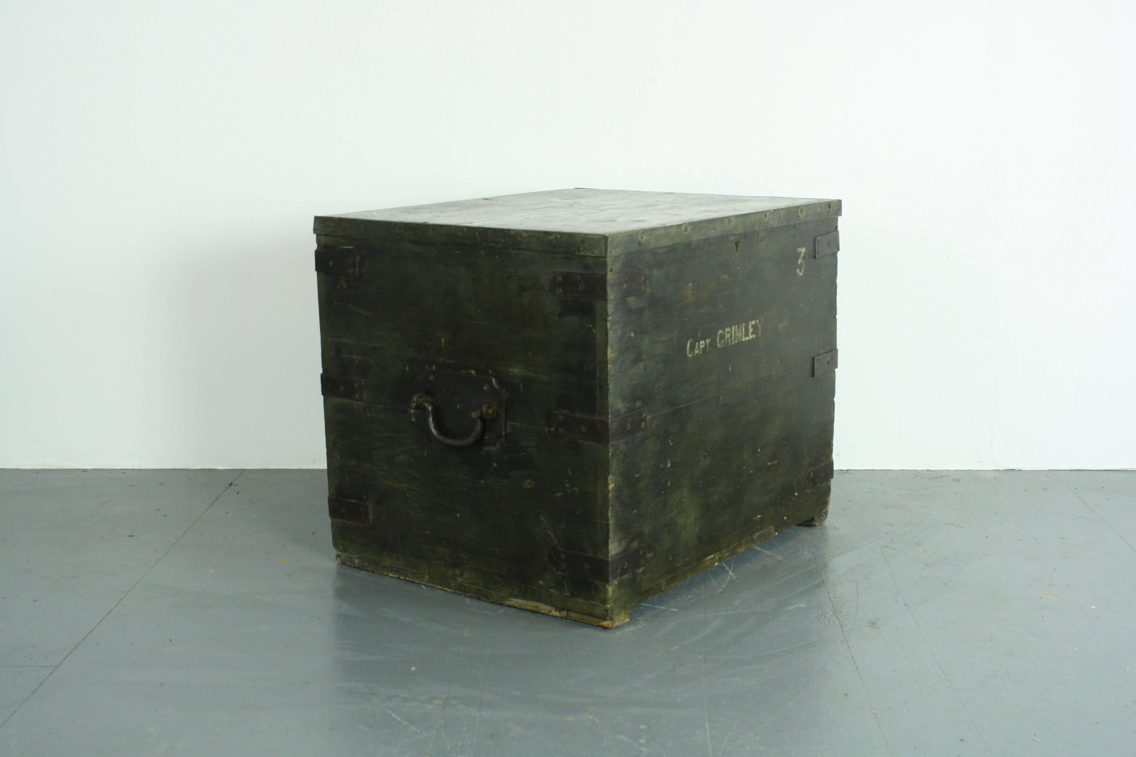 English Early Victorian Sailors Trunk For Sale