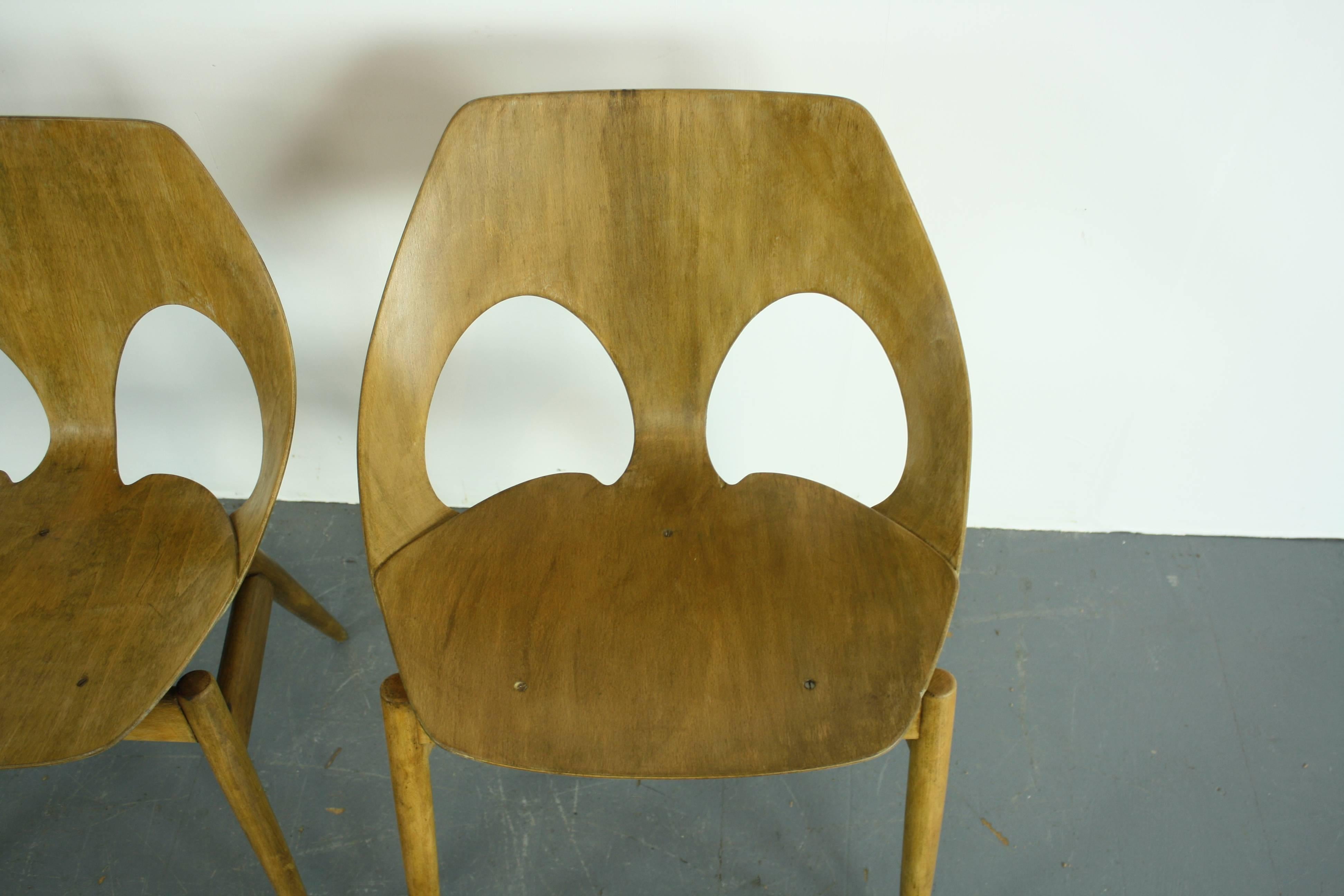 Wood Pair of 1950s Jason Chairs Designed by Carl Jacobs & Frank Guille for Kandya For Sale