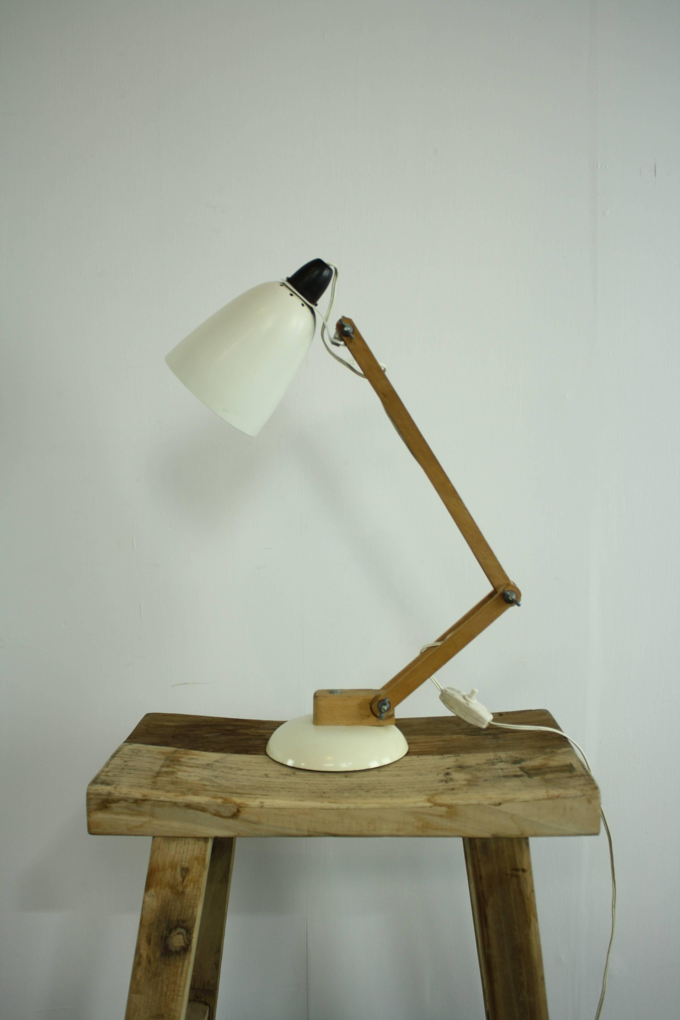 English Vintage All Original 1950s White Anglepoise Maclamp Designed by Terence Conran 