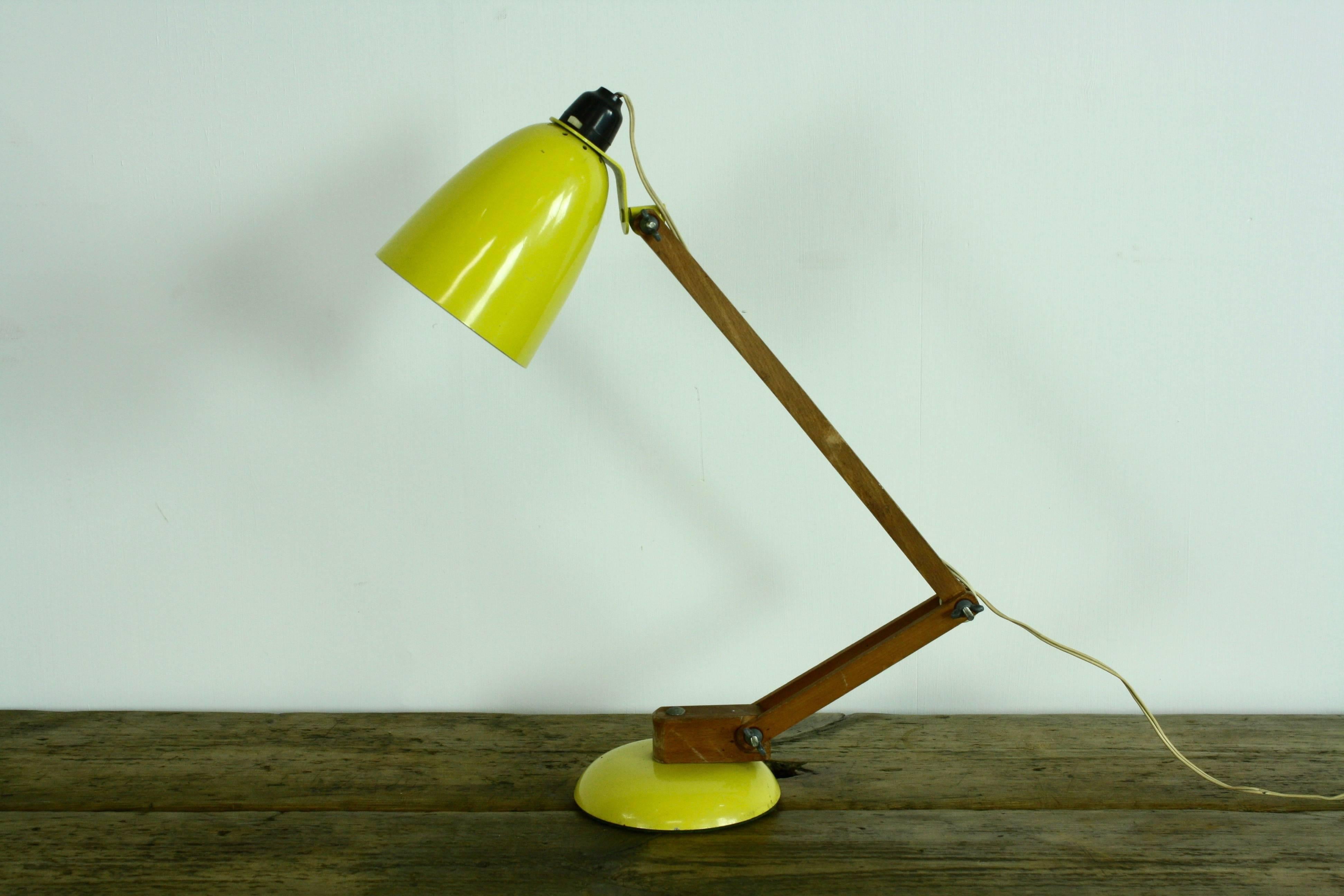British Vintage Mid-Century Maclamp Anglepoise Lamp in Yellow Designed by Terence Conran