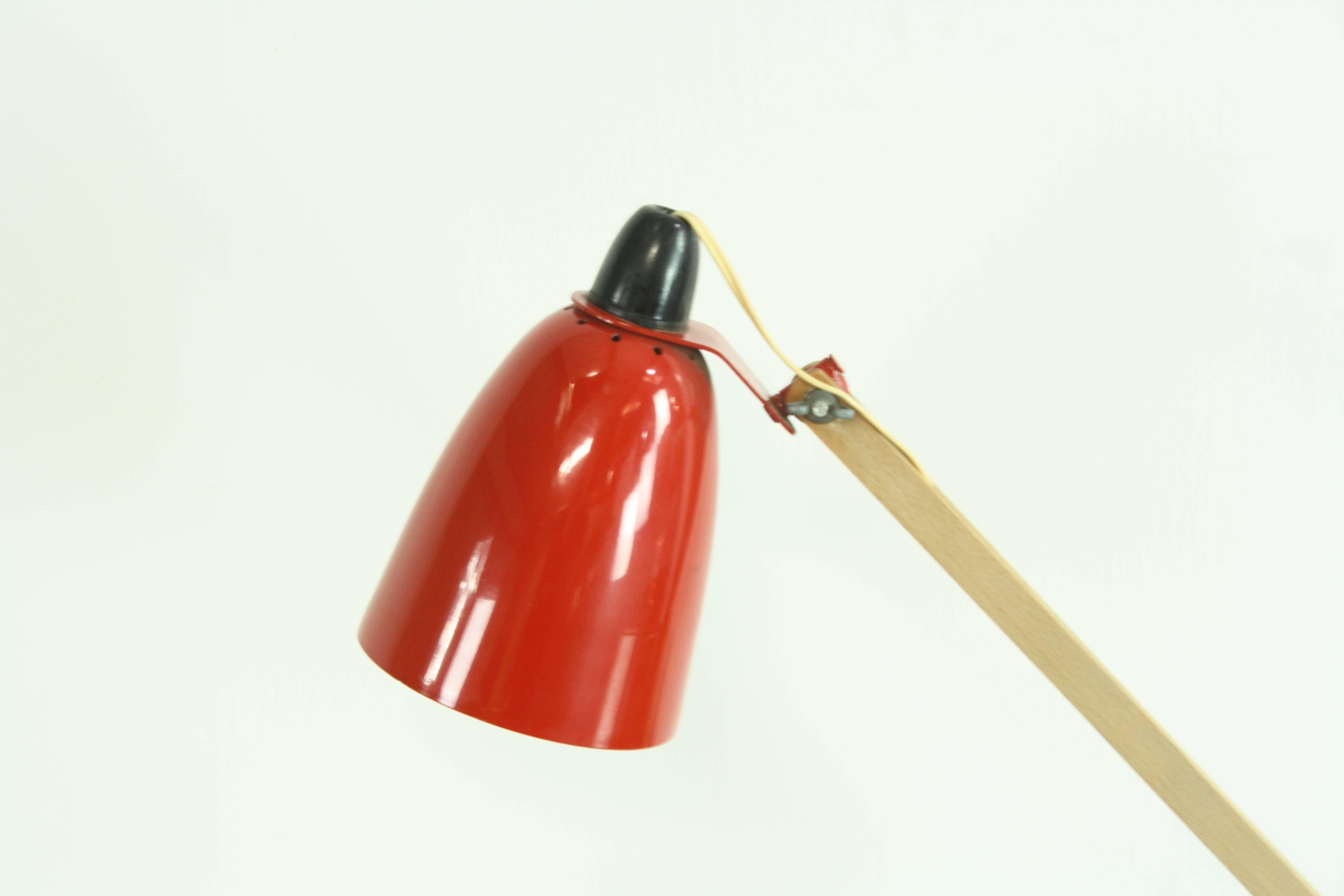 20th Century Vintage Midcentury Maclamp in Red Designed by Sir Terence Conran