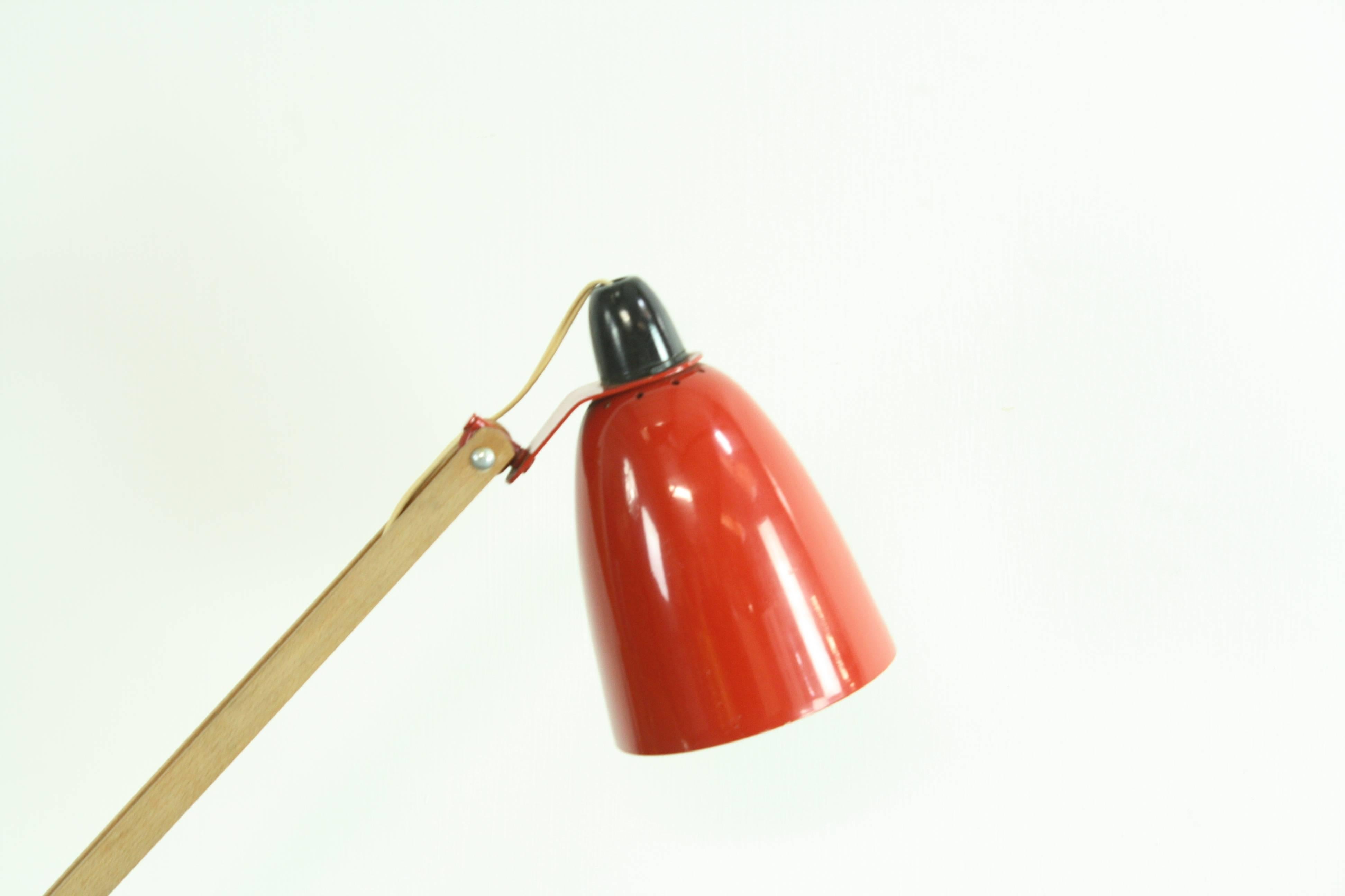 Metal Vintage Midcentury Maclamp in Red Designed by Sir Terence Conran