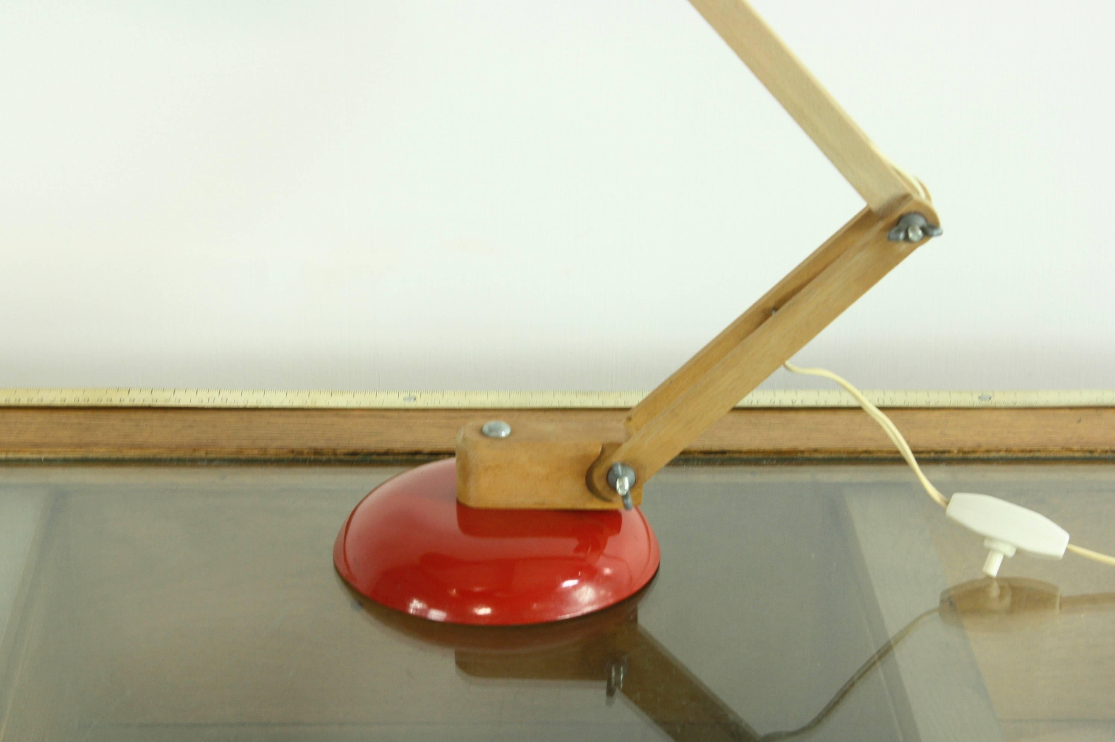 Vintage Midcentury Maclamp in Red Designed by Sir Terence Conran 1