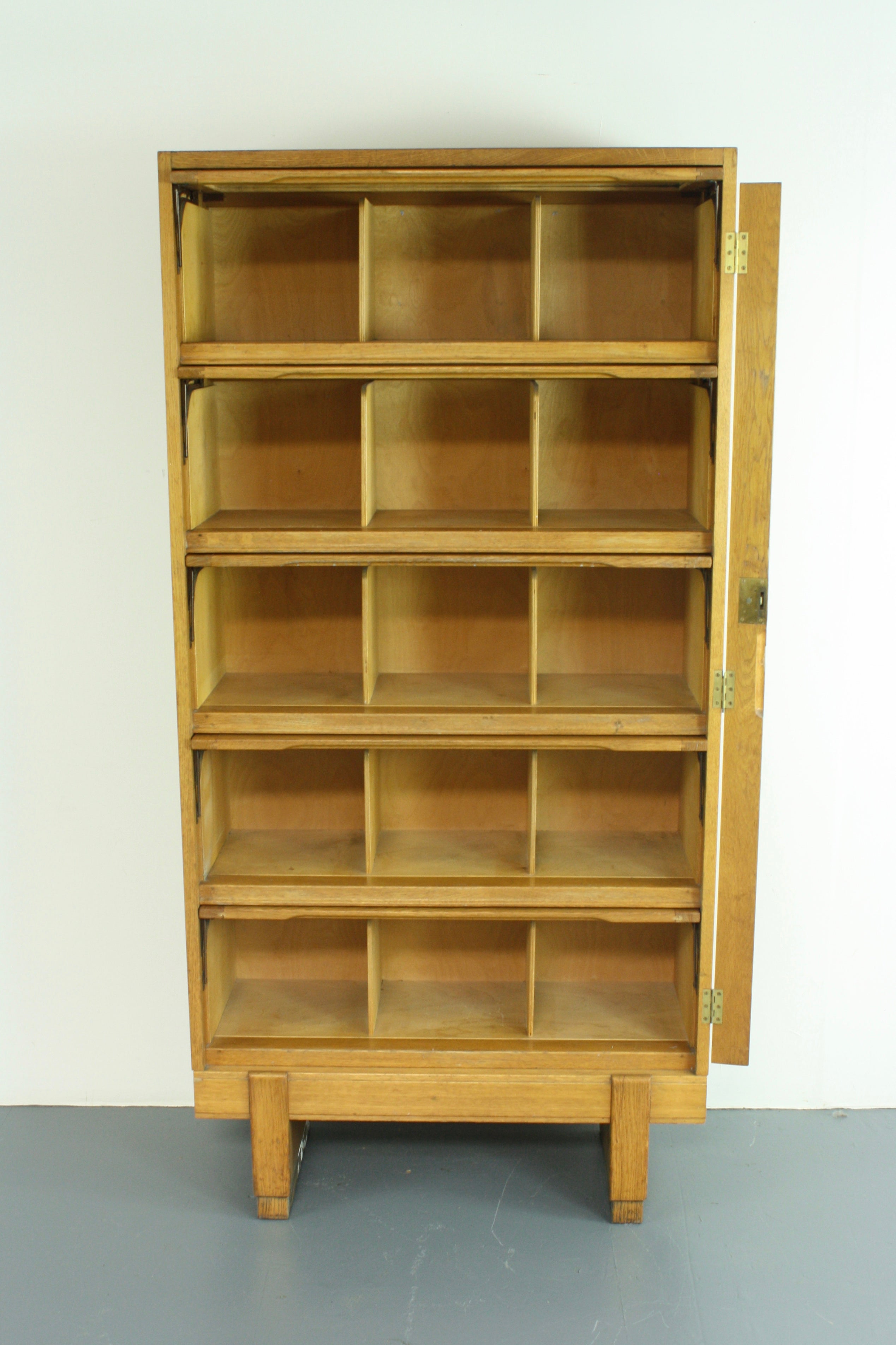 Vintage Midcentury British Staverton Glass Fronted Bookcase Cabinet For Sale Vintage Midcentury British Staverton Glass Fronted Bookcase Cabinet For Sale
