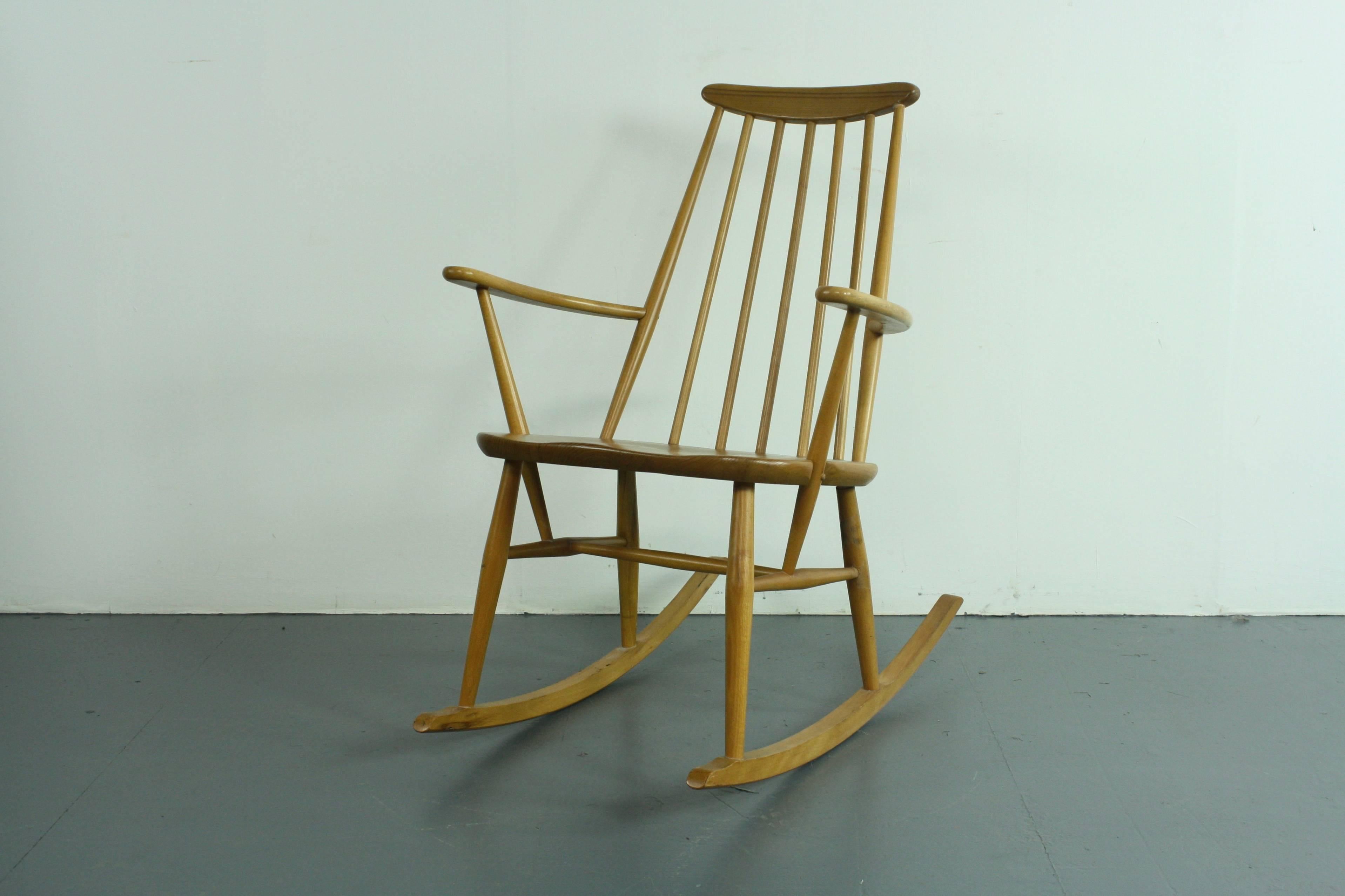 British Vintage Midcentury Ercol Rocking Chair For Sale