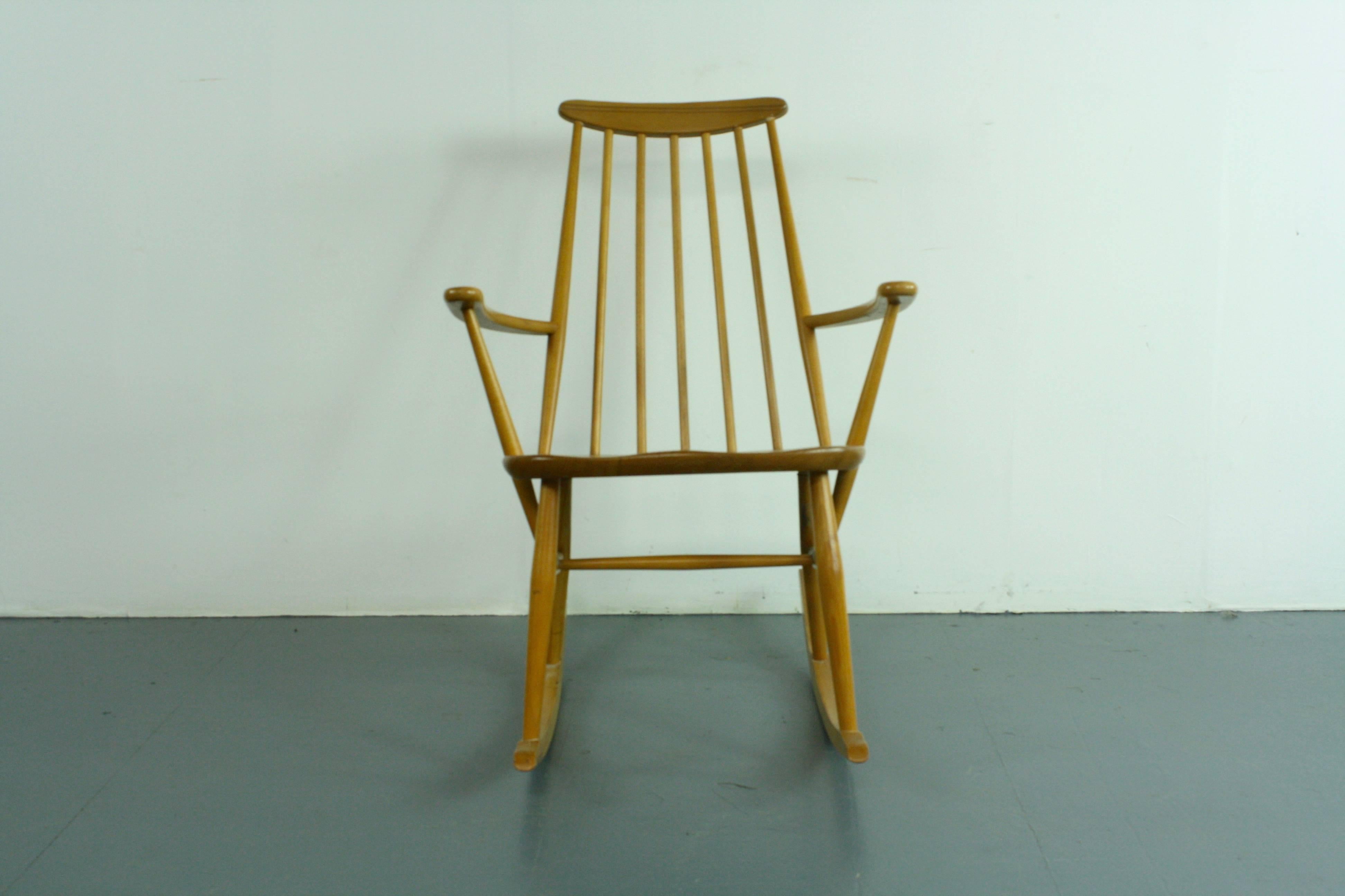 20th Century Vintage Midcentury Ercol Rocking Chair For Sale