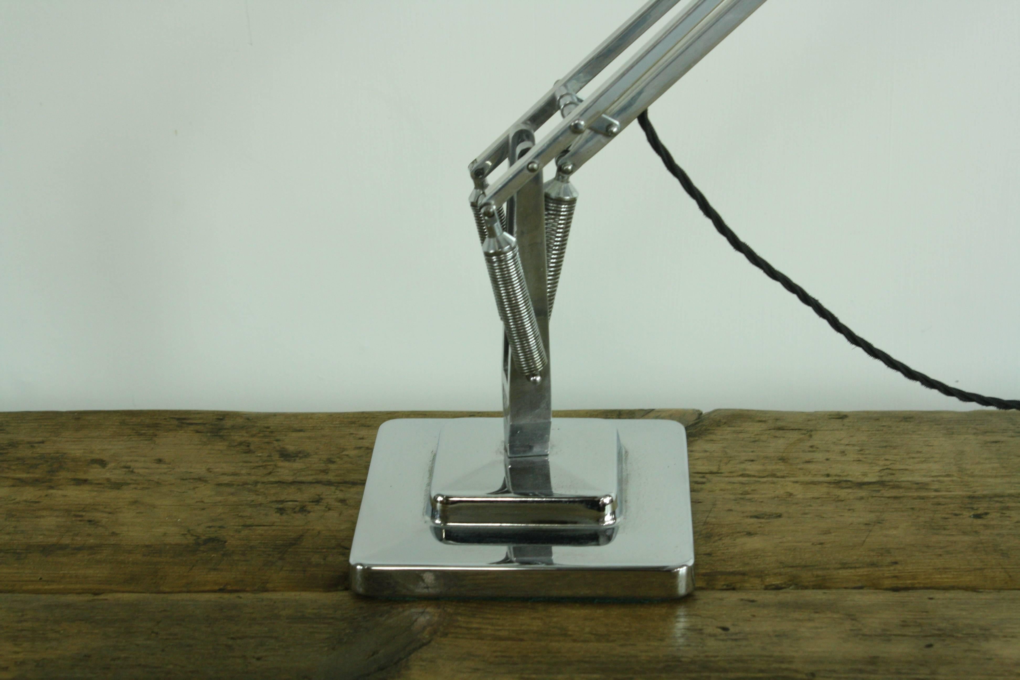 Vintage 1930s George Carwardine for Herbert Terry Stripped Anglepoise Lamp In Good Condition In Lewes, East Sussex
