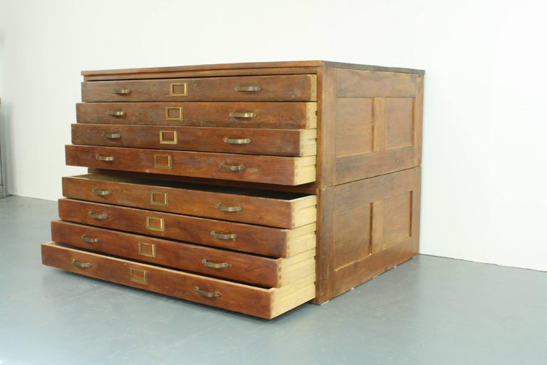 Vintage 1930s British Architects Drawers Plan Chest For Sale at 1stDibs
