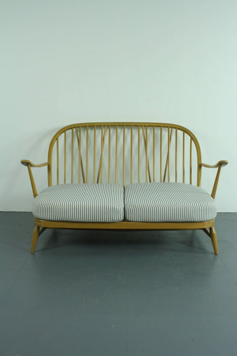 Refurbished Vintage Ercol Windsor TwoSeat Sofa Upholstered in French