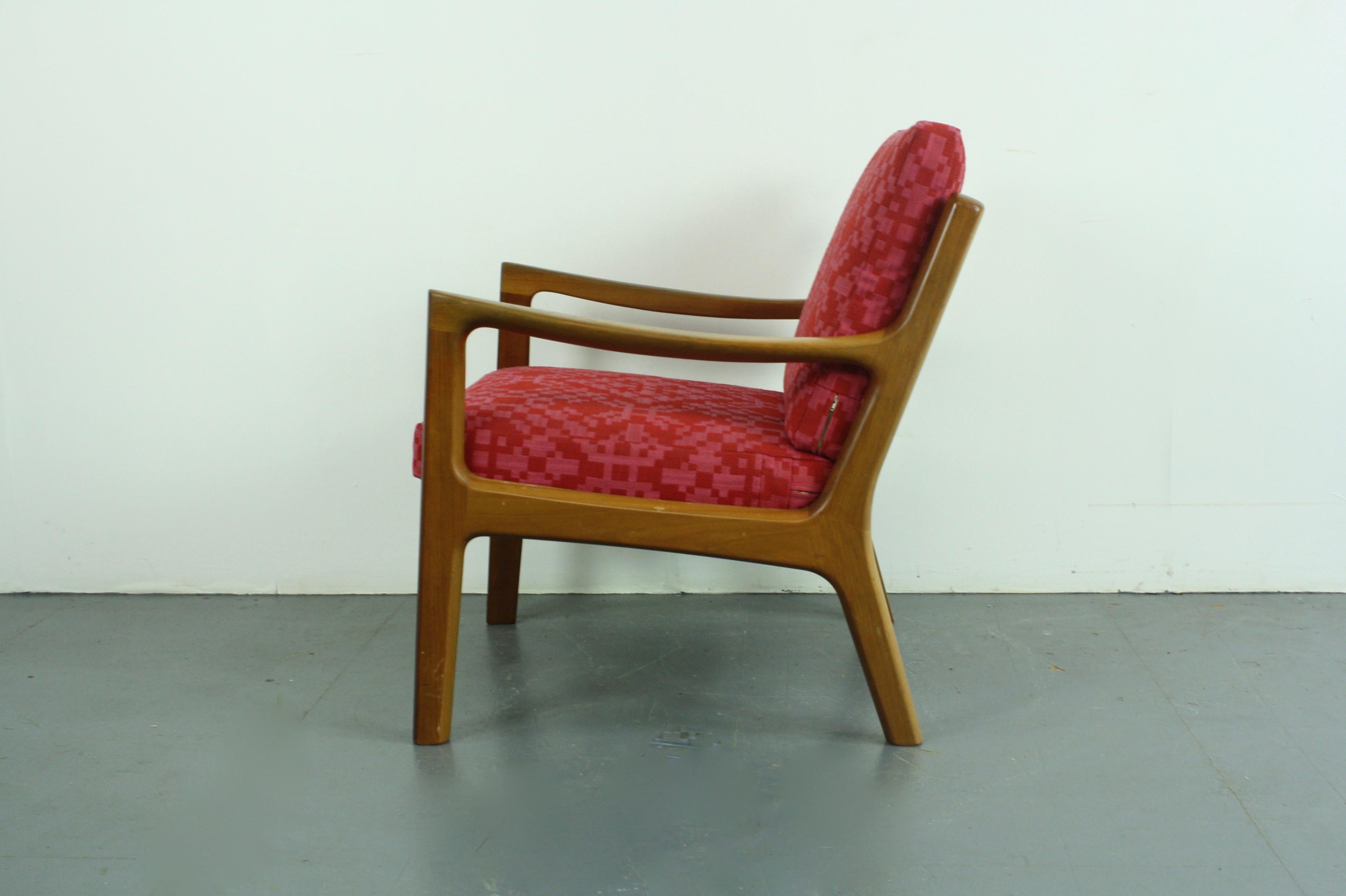 20th Century Ole Wanscher for France & Son, Denmark, 1960s Teak Lounge Chair Geo Upholstery