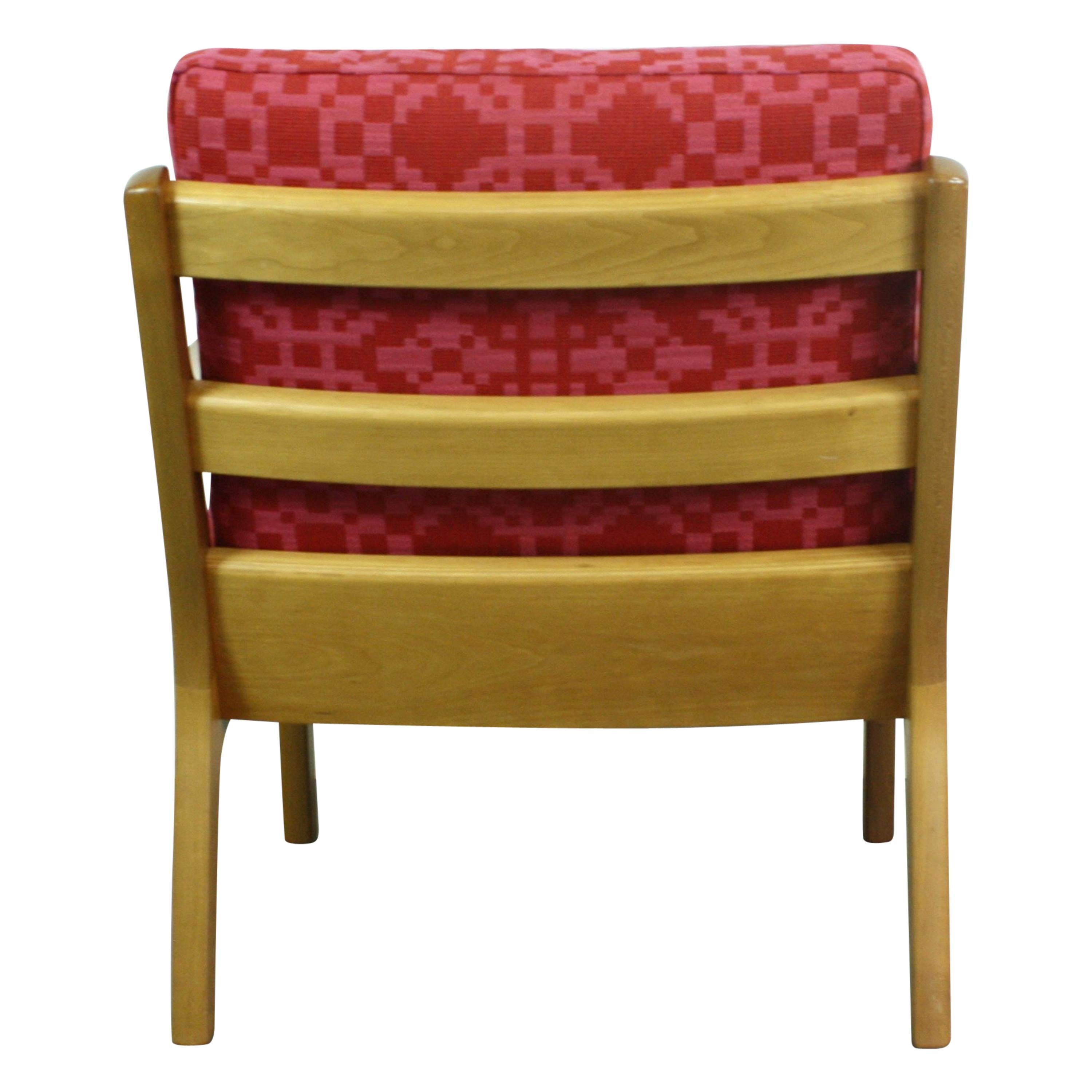 Wool Ole Wanscher for France & Son, Denmark, 1960s Teak Lounge Chair Geo Upholstery