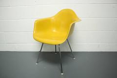 Eames Herman Miller DAX Armchair on Original H-Base in Canary Yellow