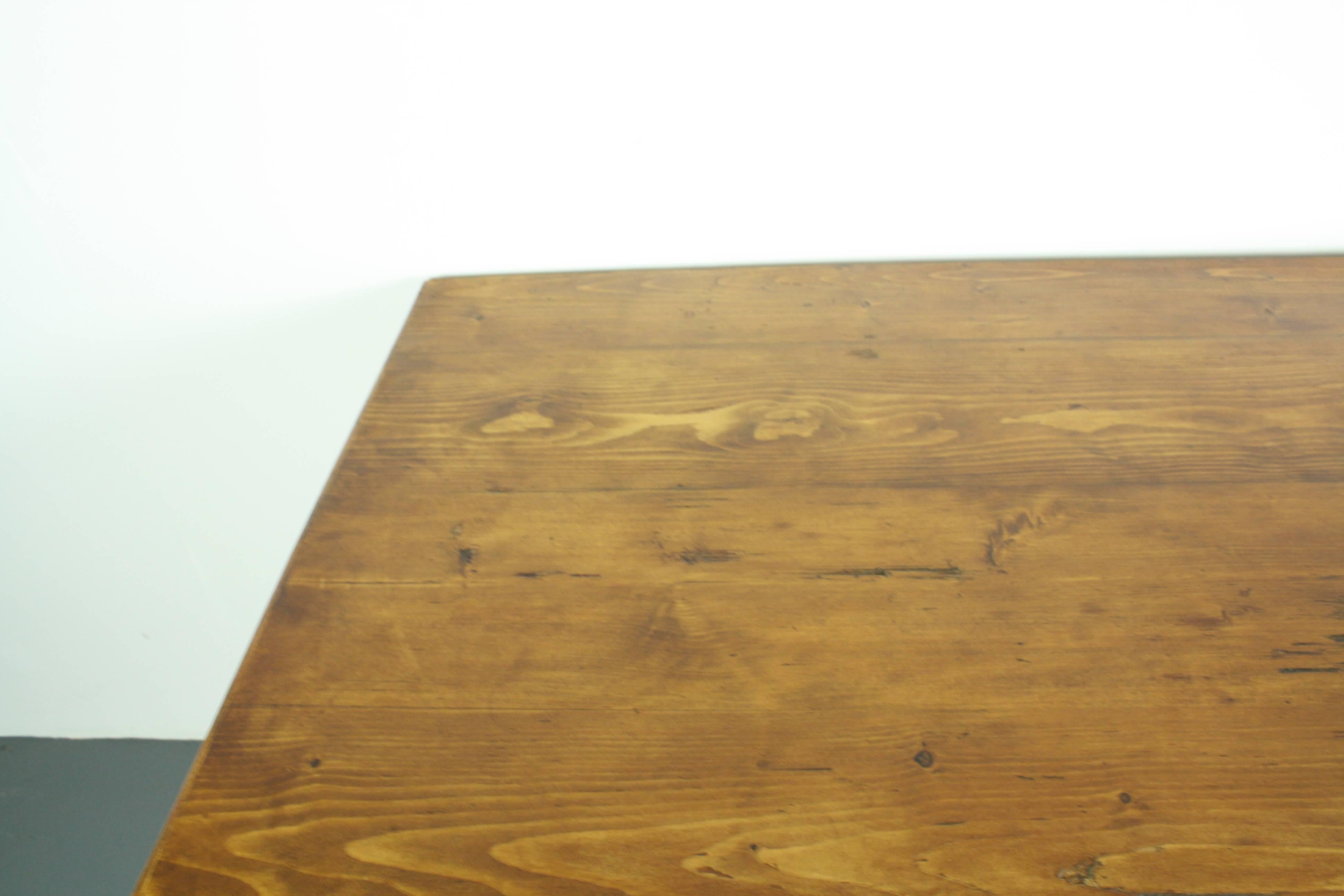 Large Italian Pine Prep Kitchen Table For Sale 2