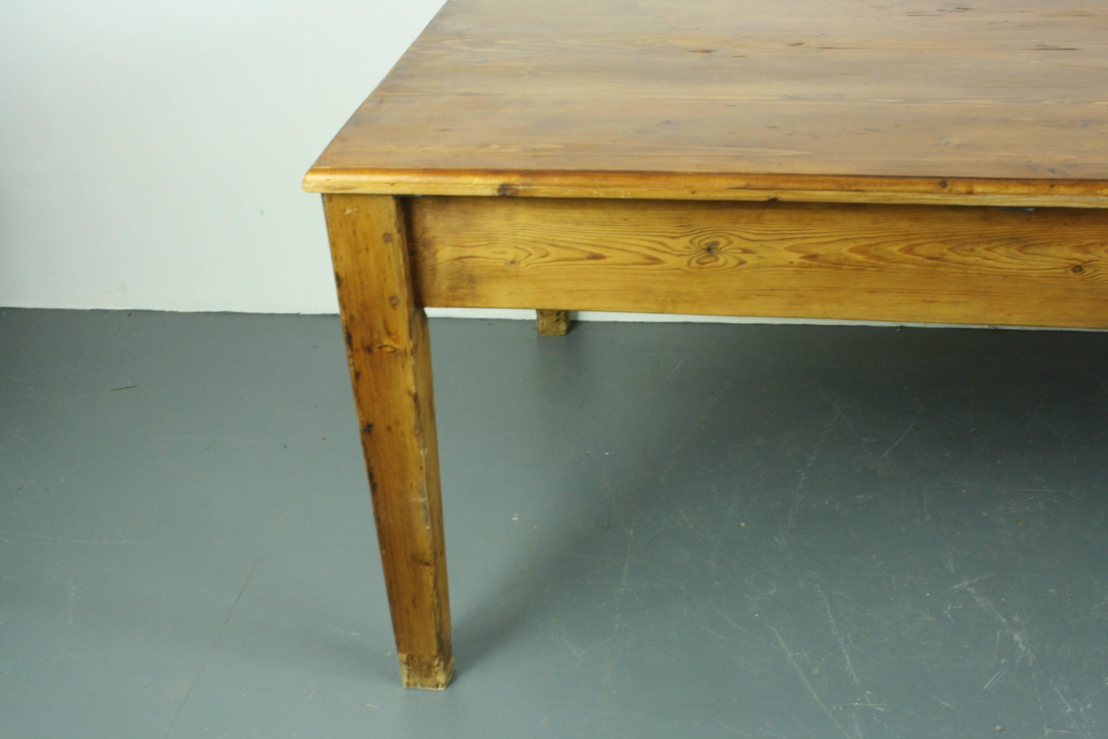 Large Italian Pine Prep Kitchen Table For Sale 4