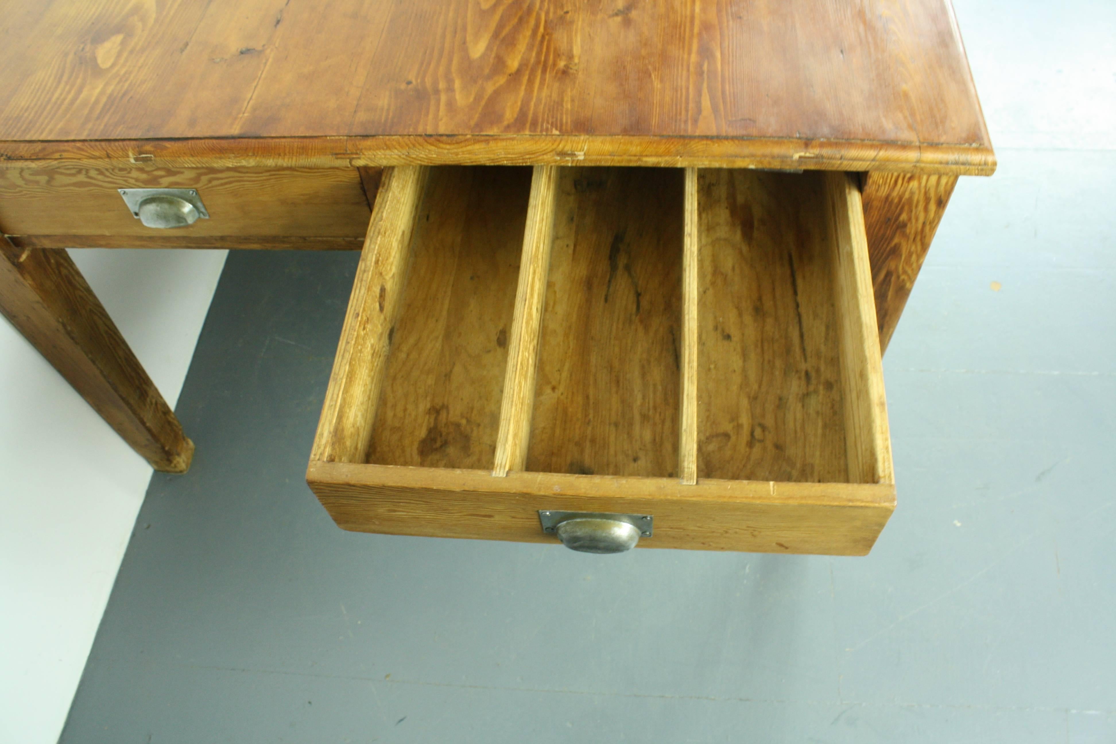 Large Italian Pine Prep Kitchen Table For Sale 5