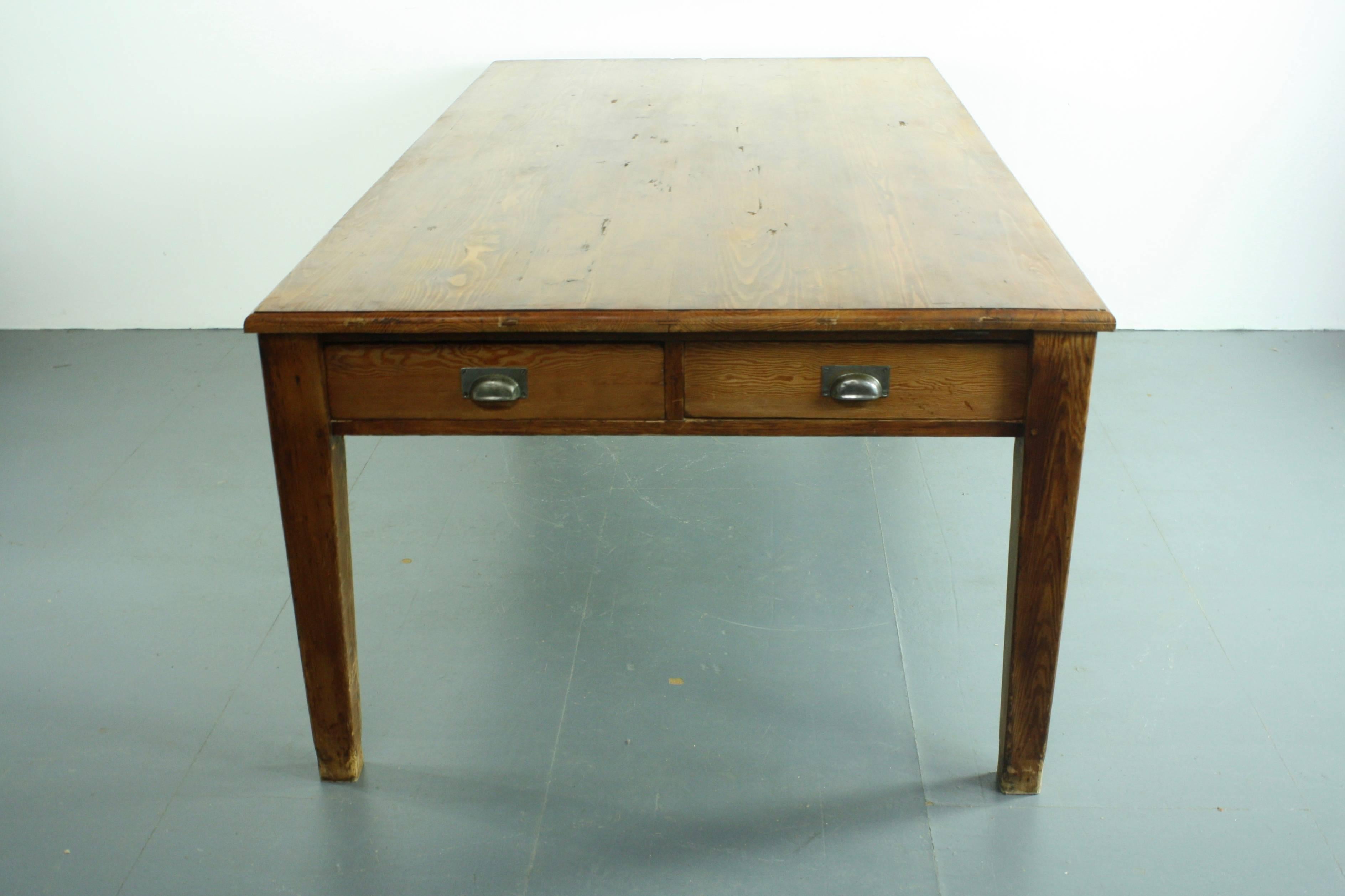 Large Italian Pine Prep Kitchen Table For Sale 6