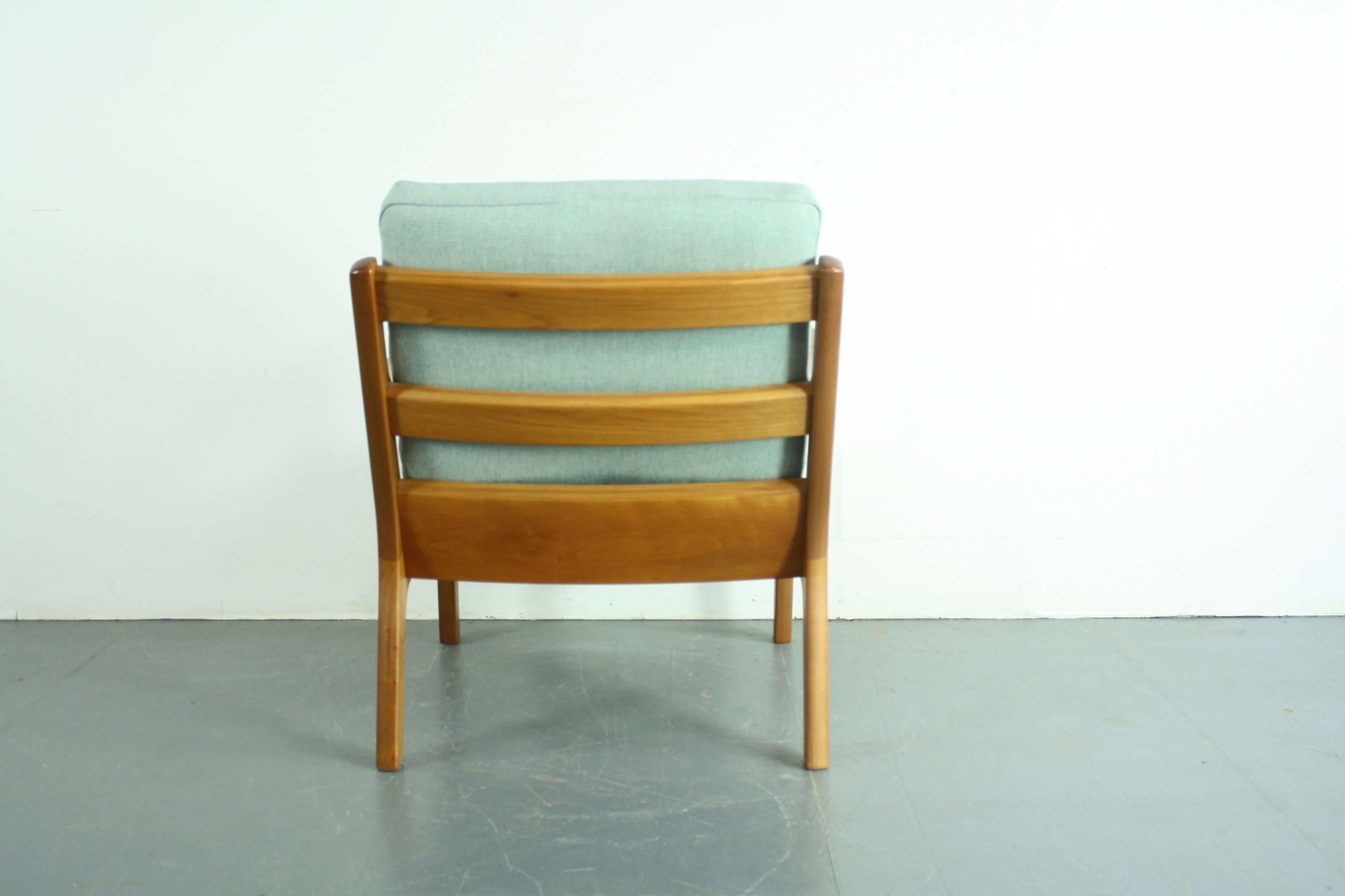 Wool Ole Wanscher France & Son Denmark 1960s Teak Lounge Chair, Duck Egg Upholstery
