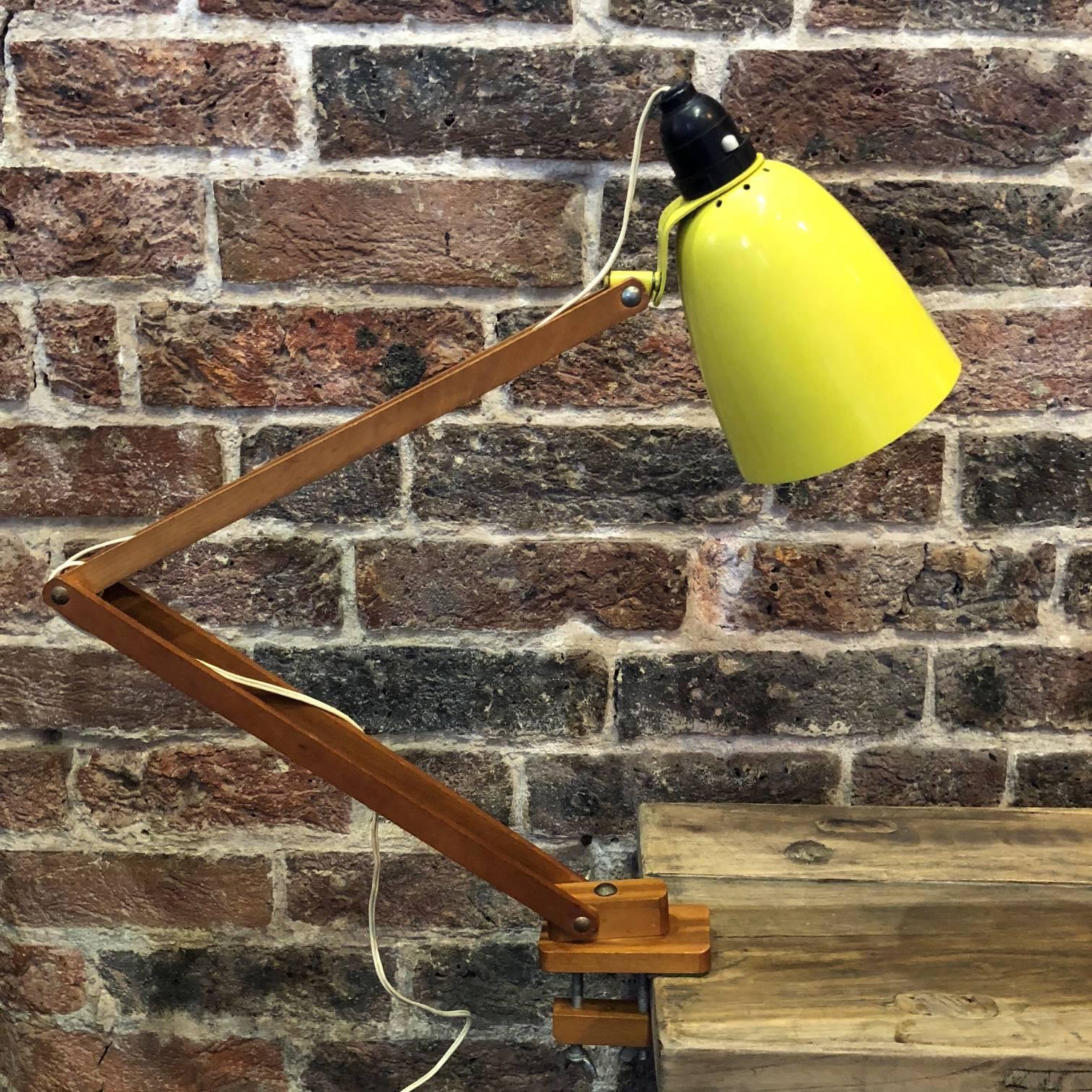 20th Century Vintage Midcentury Yellow Maclamp Anglepoise Lamp on Clamp by Terence Conran For Sale
