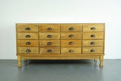 Vintage 1930s 16-Drawer British Haberdashery Shop Counter