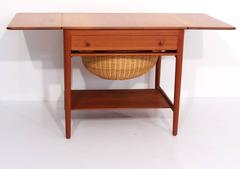 Hans Wegner Sewing Table in Solid Teak