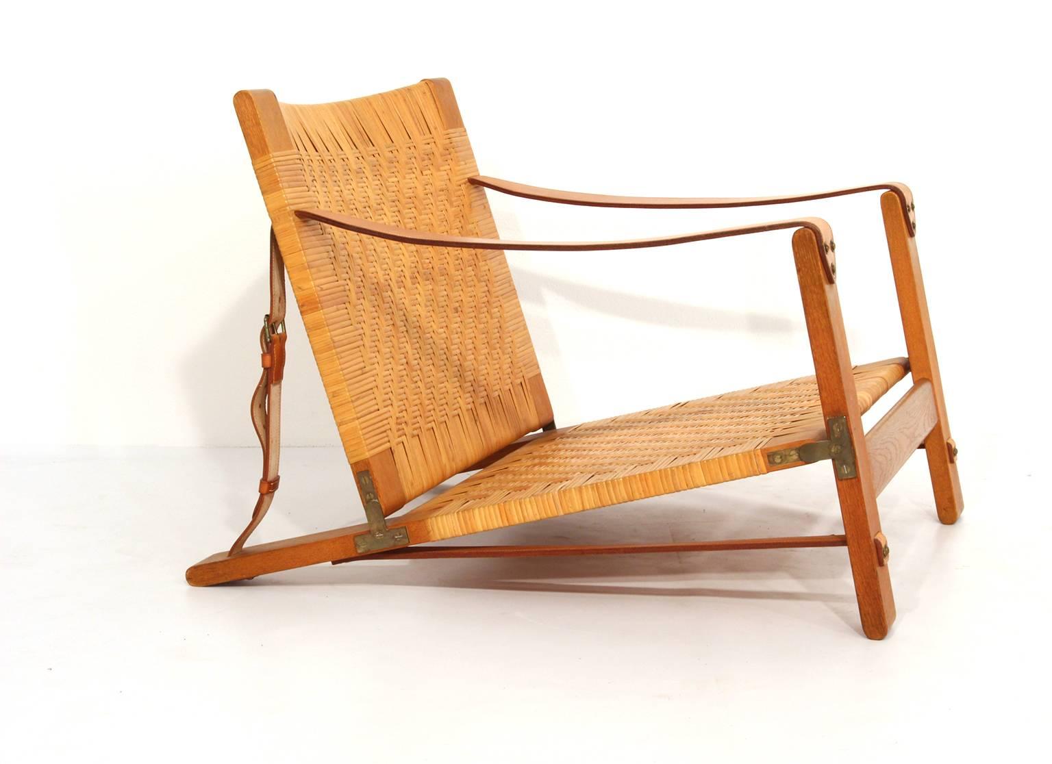 Brass Extremely Rare Børge Mogensen Hunting Chair by Cabinetmaker Erhard Rasmussen For Sale