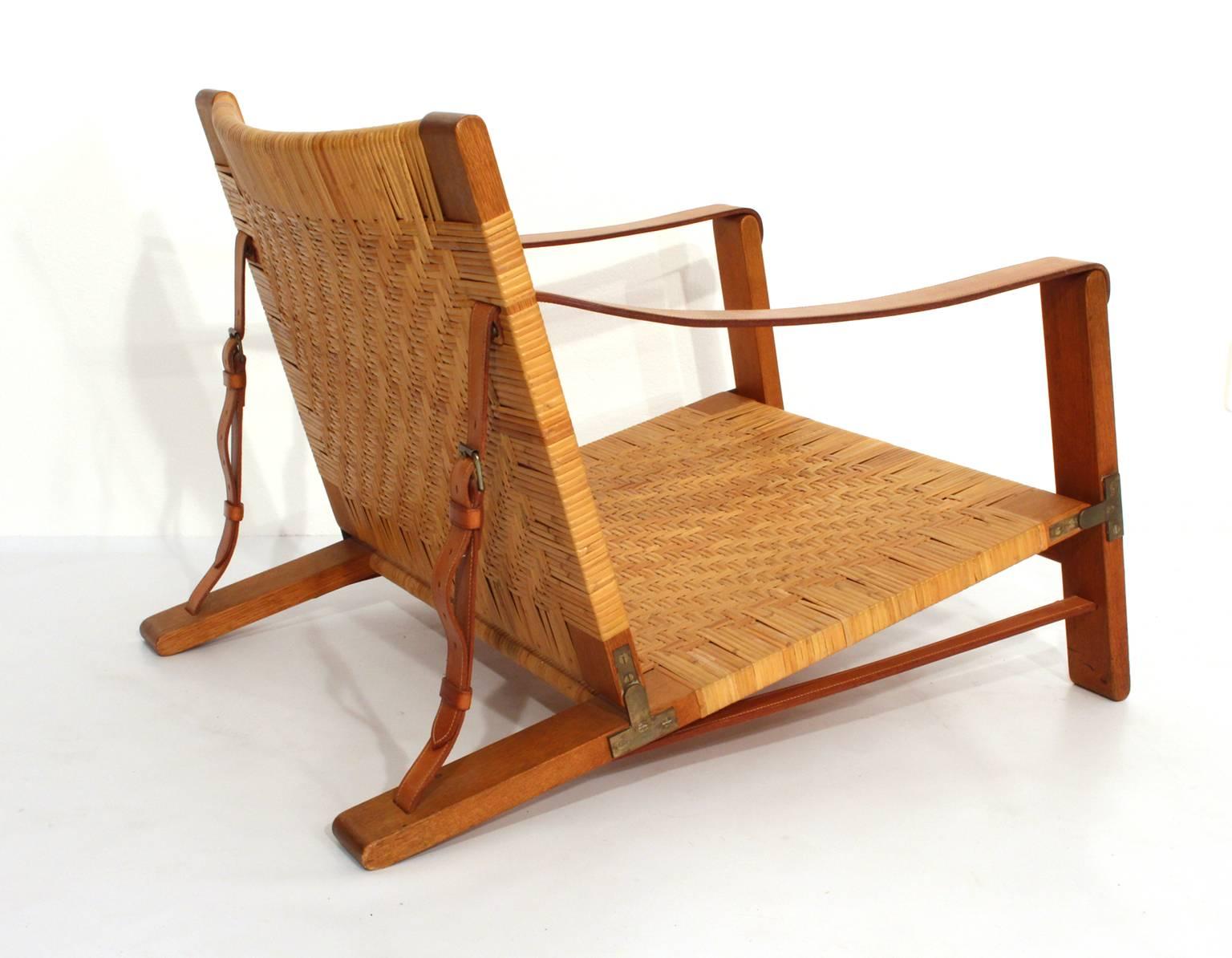 Extremely Rare Børge Mogensen Hunting Chair by Cabinetmaker Erhard Rasmussen In Excellent Condition For Sale In Lund, SE