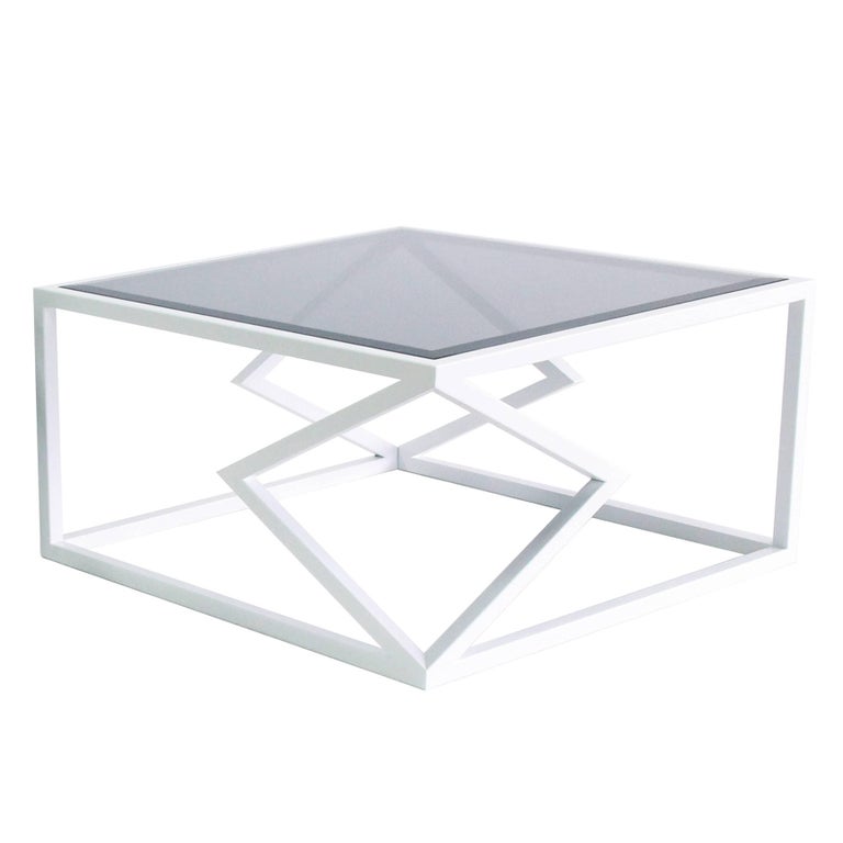 Contemporary Steel "Two Diamonds" Cocktail Table by Alex Drew and No